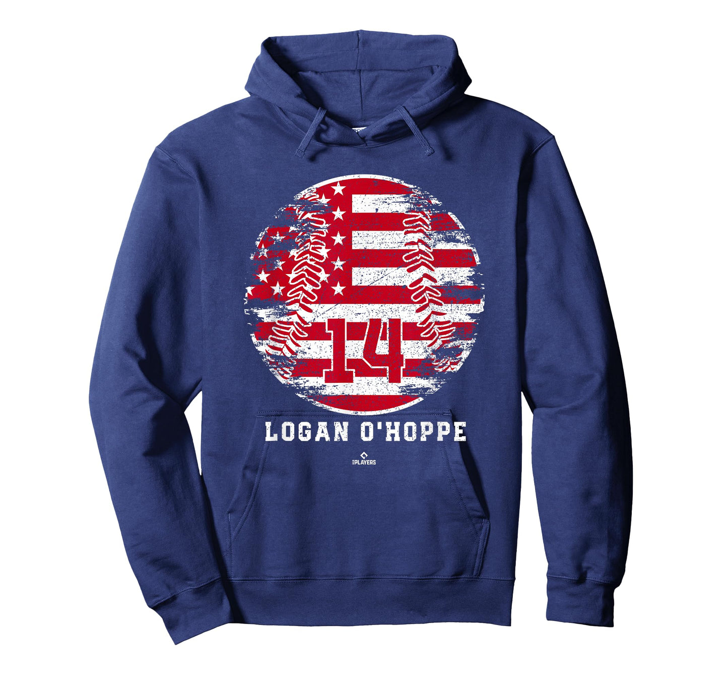Vintage Baseball Flag Logan O Hoppe Los Angeles MLBPA T-Shirt