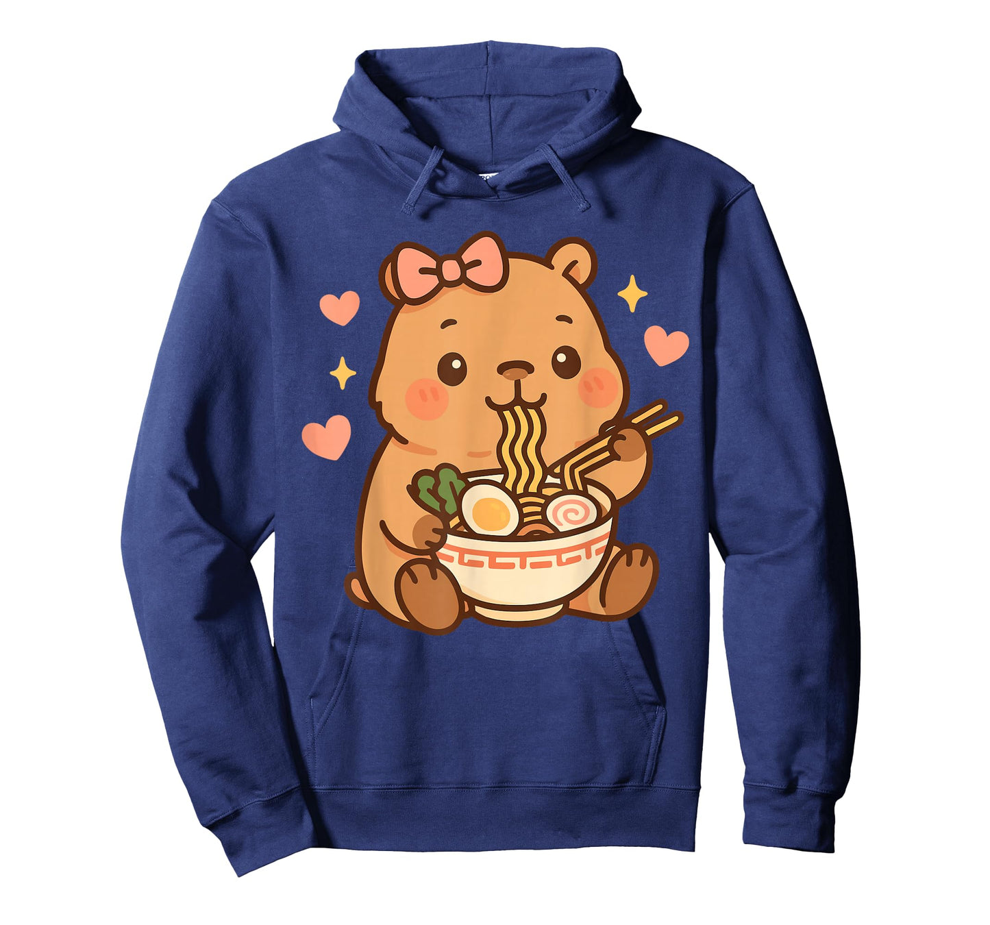 Cute Capybara Eating Ramen, Kawaii Japanese Noodle Bowl T-Shirt