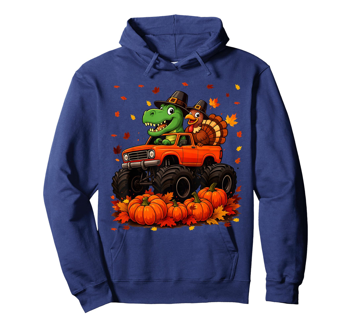 Funny Trex Turkey Monster Truck Thanksgiving Boy Kid T-Shirt