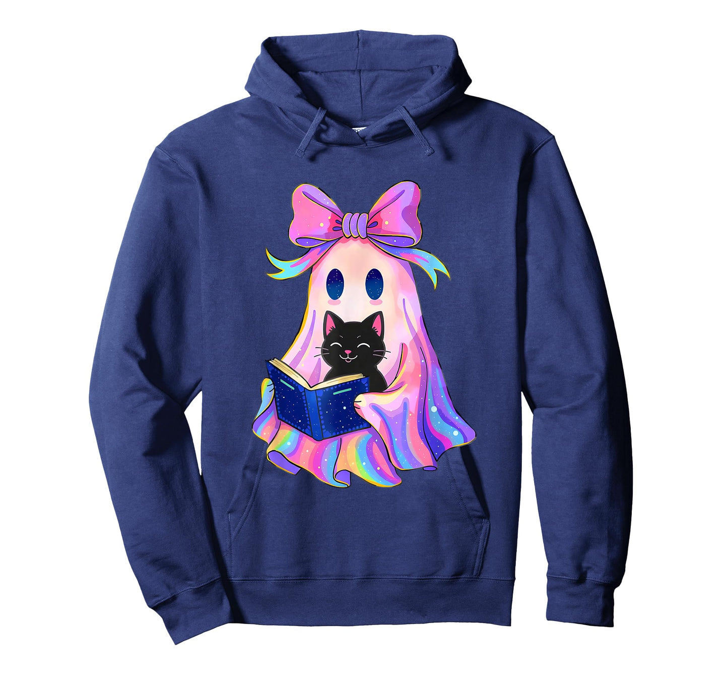 Funny Coquette Bow Halloween Ghost Holding Black Cat T-Shirt