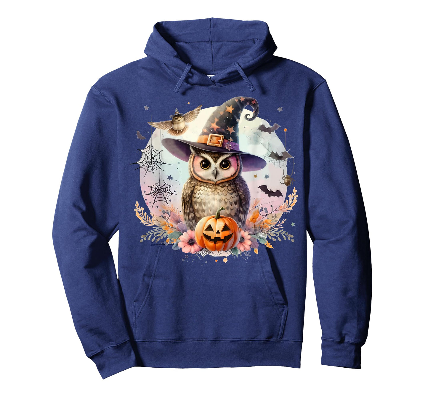 Owl Witch Hat and Pumpkin Funny Halloween Academia Witchy T-Shirt