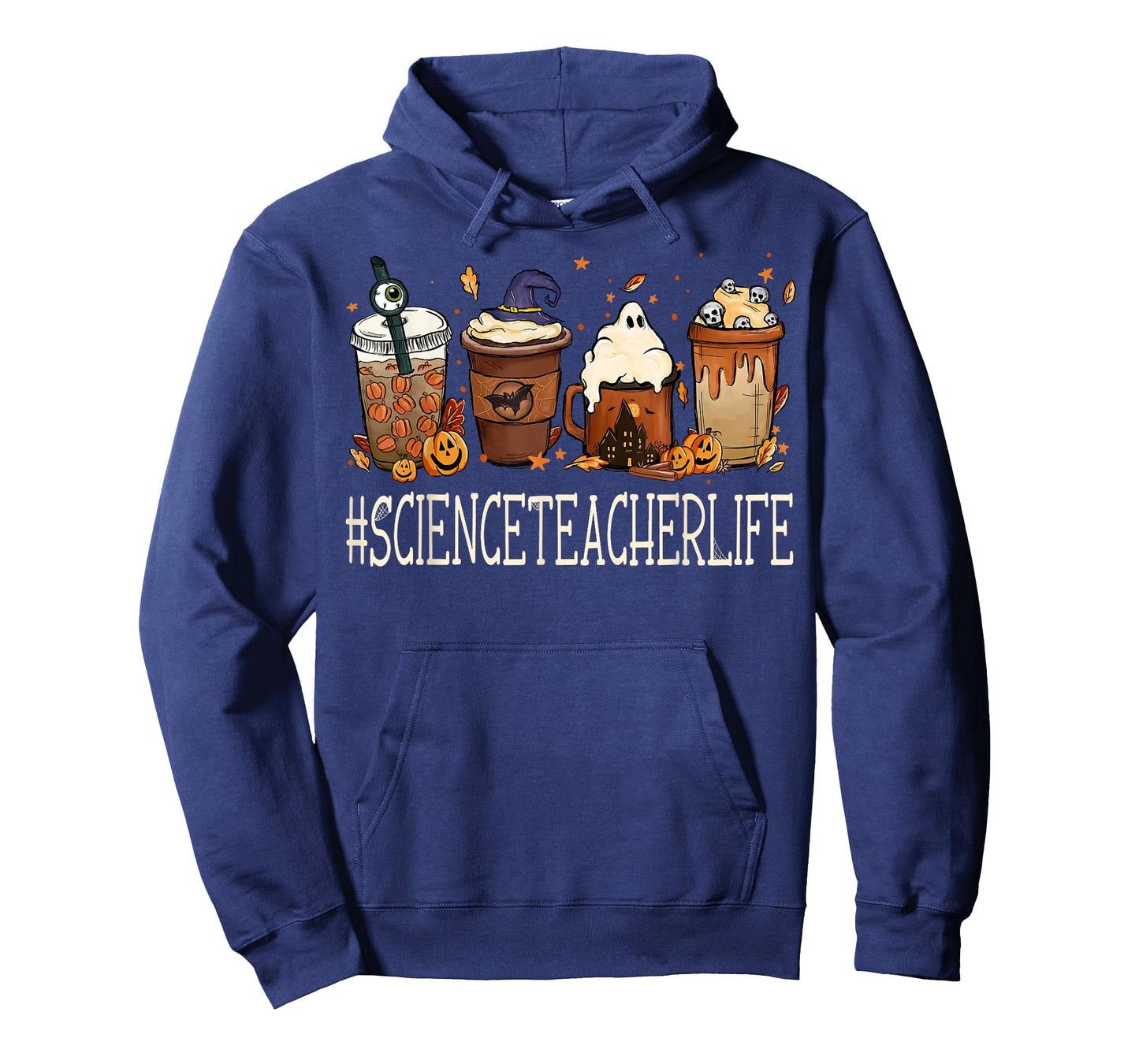 Science Teacher Horror Fall Coffee Halloween Pumpkin Autumn T-Shirt