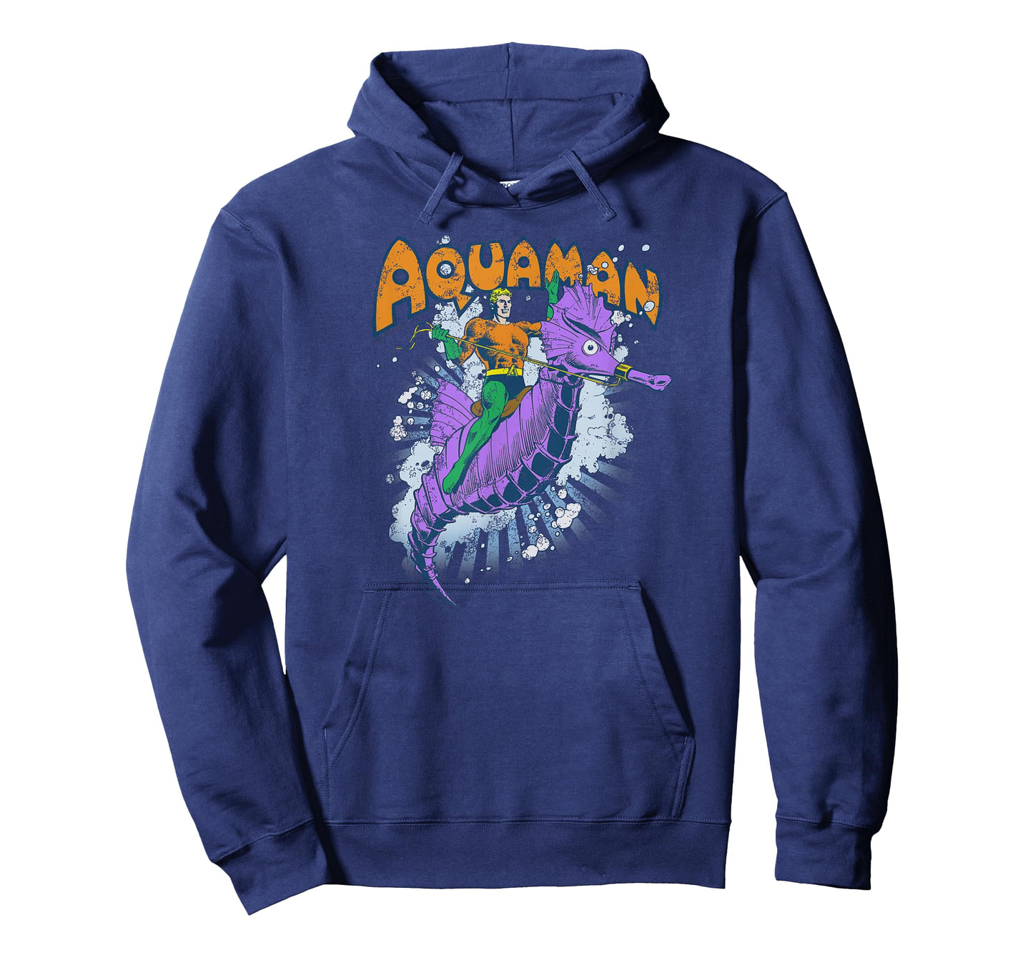 DC Comics Aquaman Ride Free Unisex-Adults T-Shirt, Blue, Small, Short Sleeve, Classic Fit