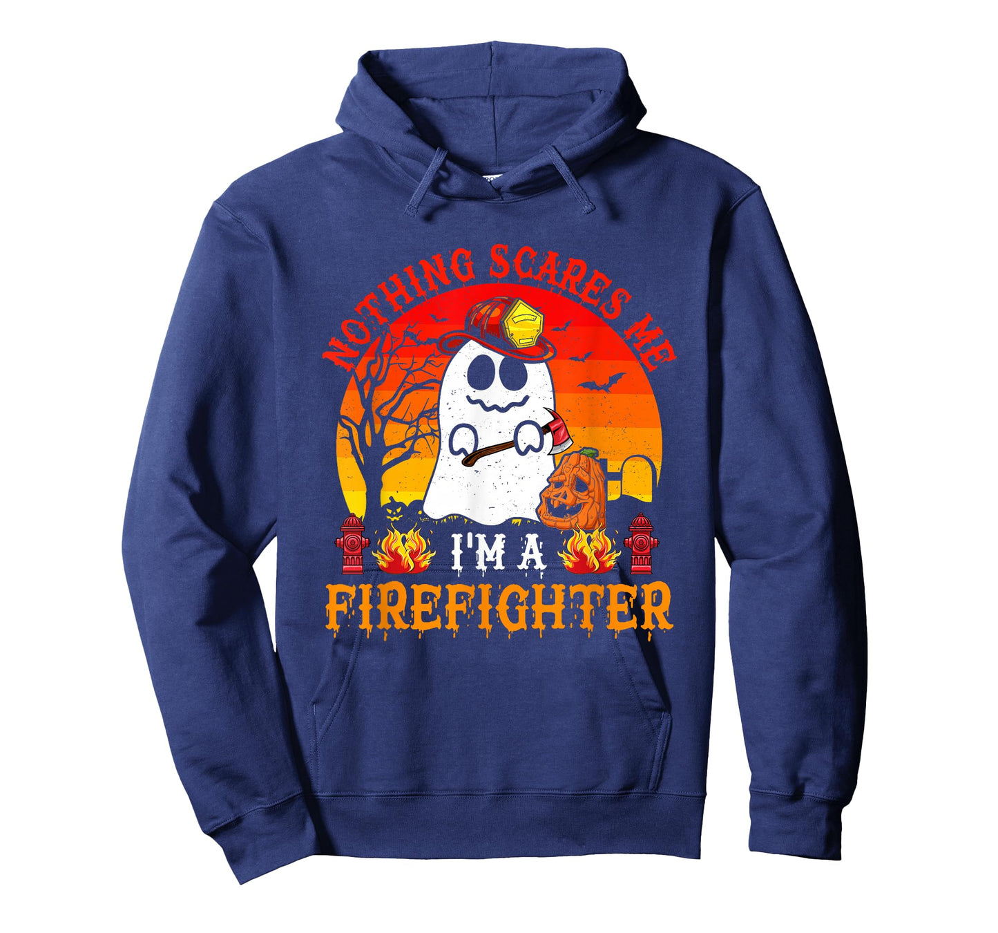 Nothing Scares Me I'm A Firefighter Scary Ghost Boo Pumpkin T-Shirt