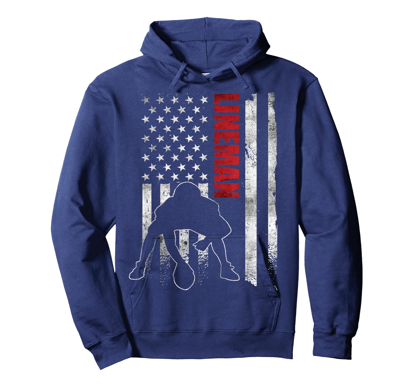 American Football Lineman Offensive Player Apparel US Flag T-Shirt