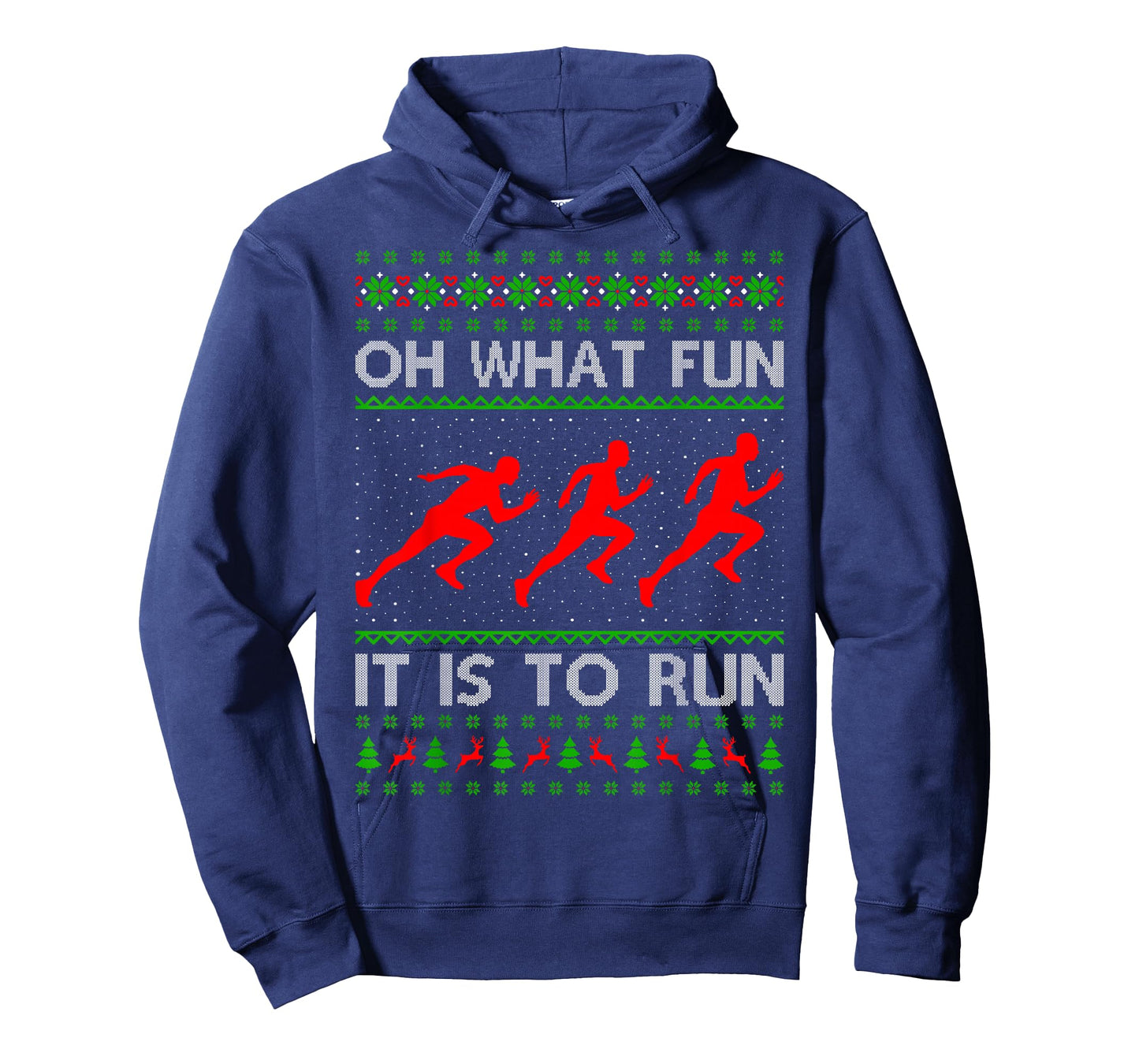 Running Christmas Ugly Sweater Oh What Fun It is to Run Xmas T-Shirt