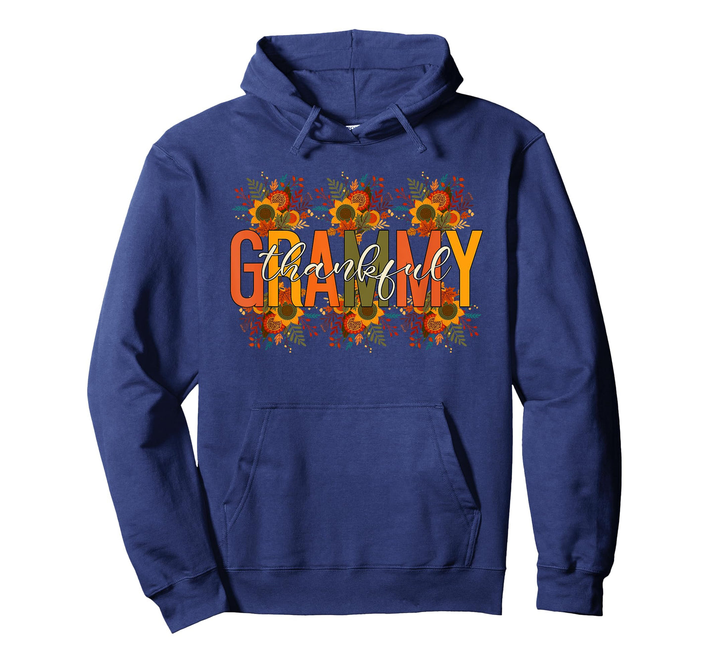 Floral Thankful Grammy Fall Leaves Autumn Thanksgiving T-Shirt
