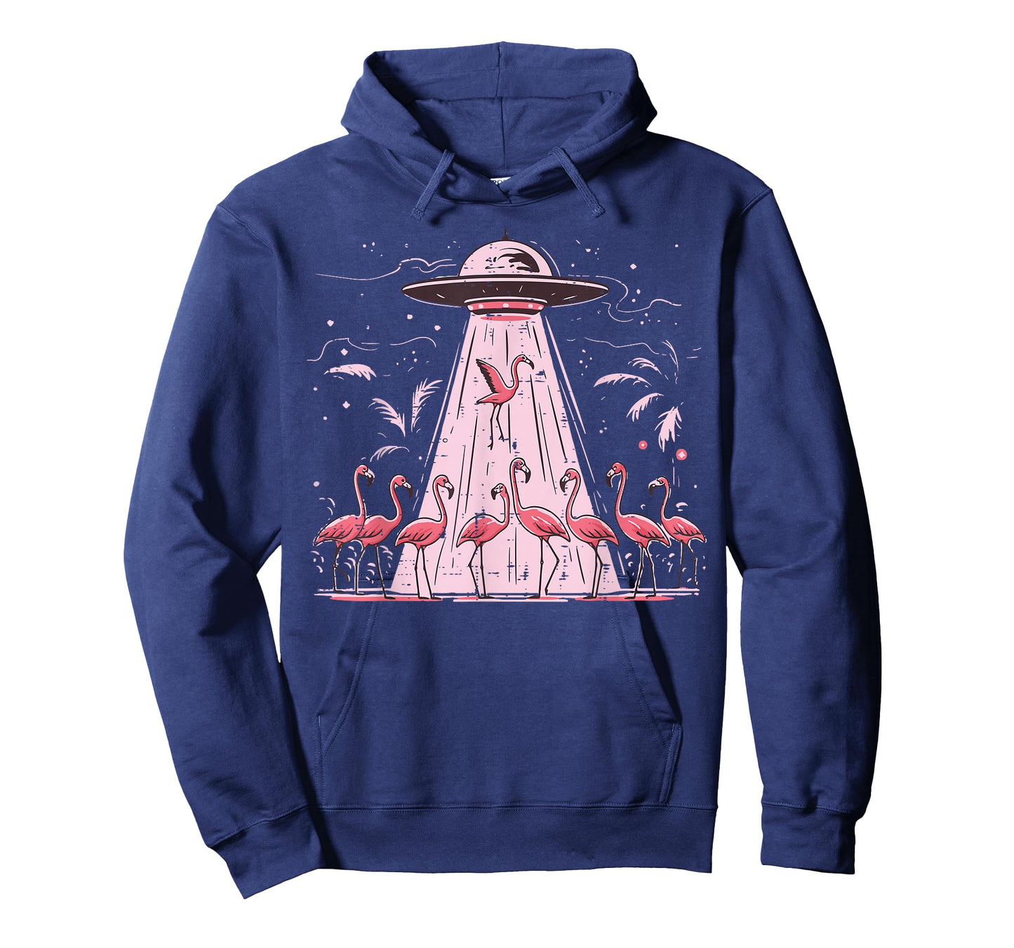 Alien UFO Abducting Flamingos Funny Women Girls Kids Men T-Shirt