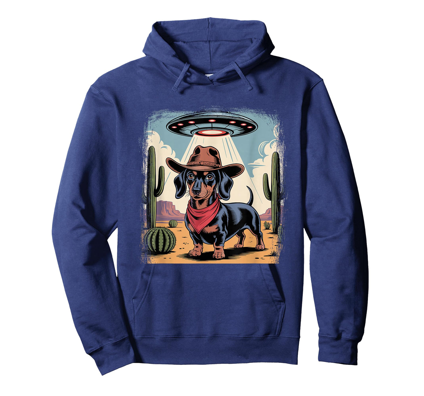 Alien Cowboy Dachshund Funny Wiener Dog UFO T-Shirt