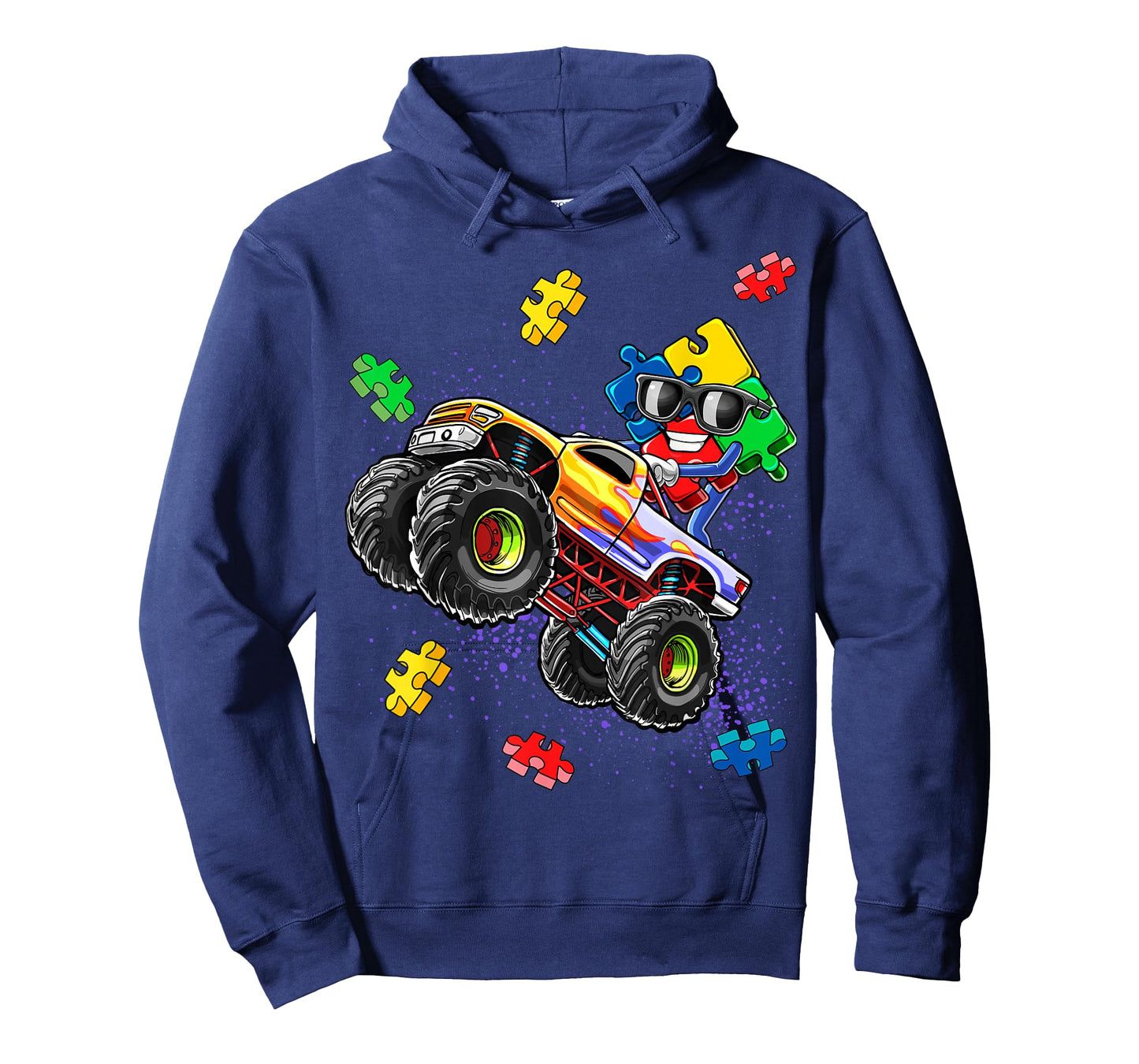 Monster Truck Autism Awareness Puzzle Piece Gift for Boys T-Shirt