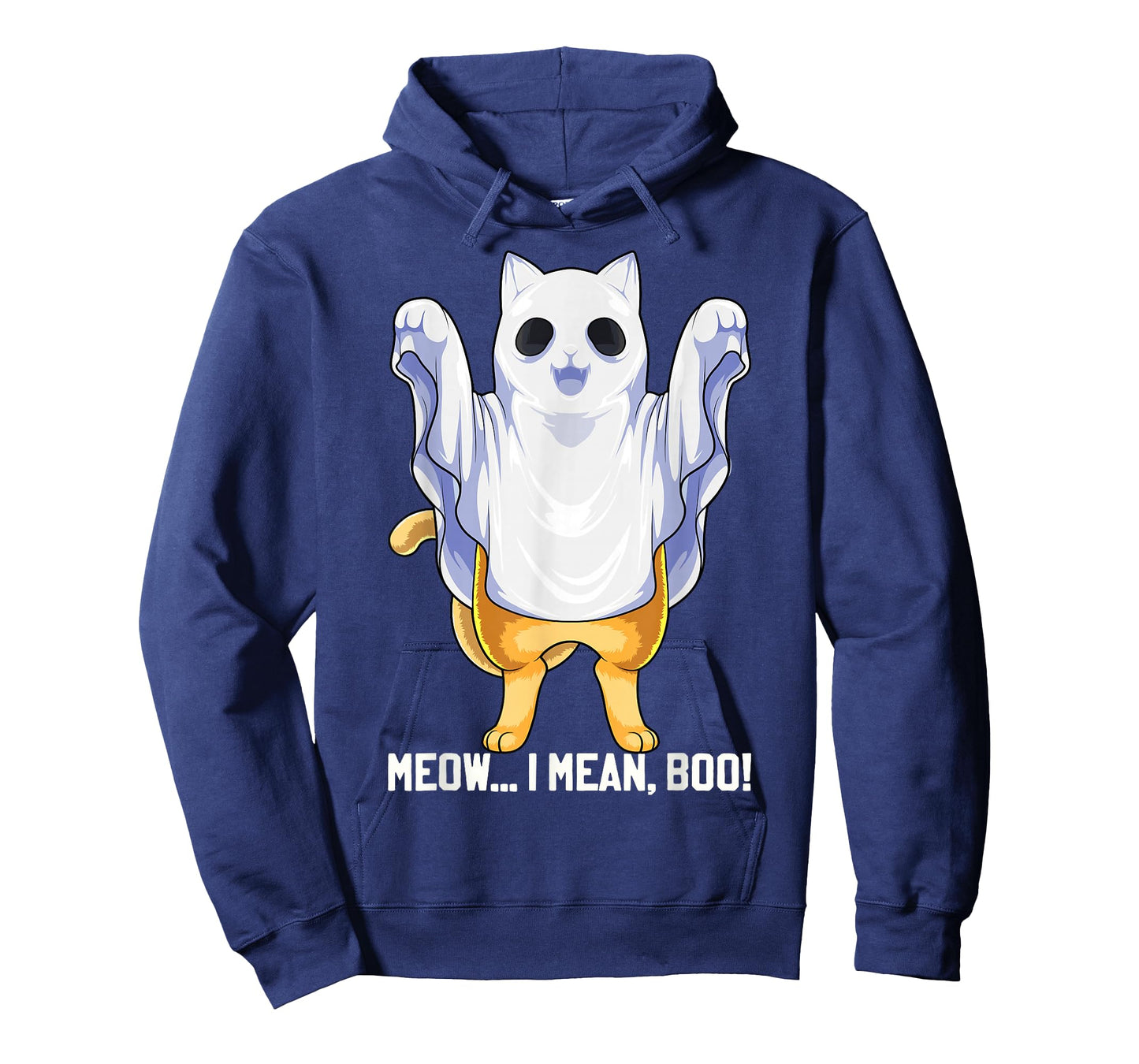 Meow I Mean Boo Ghost Cat Funny Halloween Costume Boys Kids T-Shirt