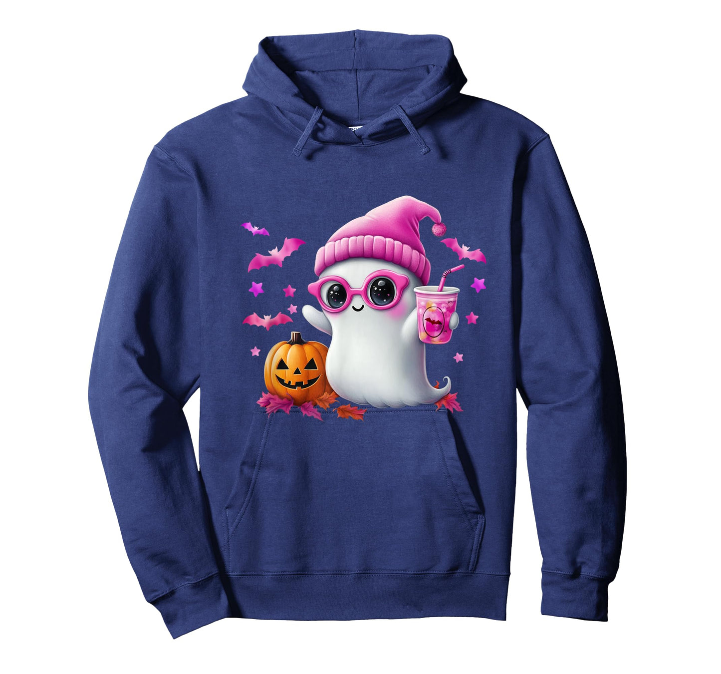 Cute Pink Ghost Halloween - Funny Retro Ghost with T-Shirt