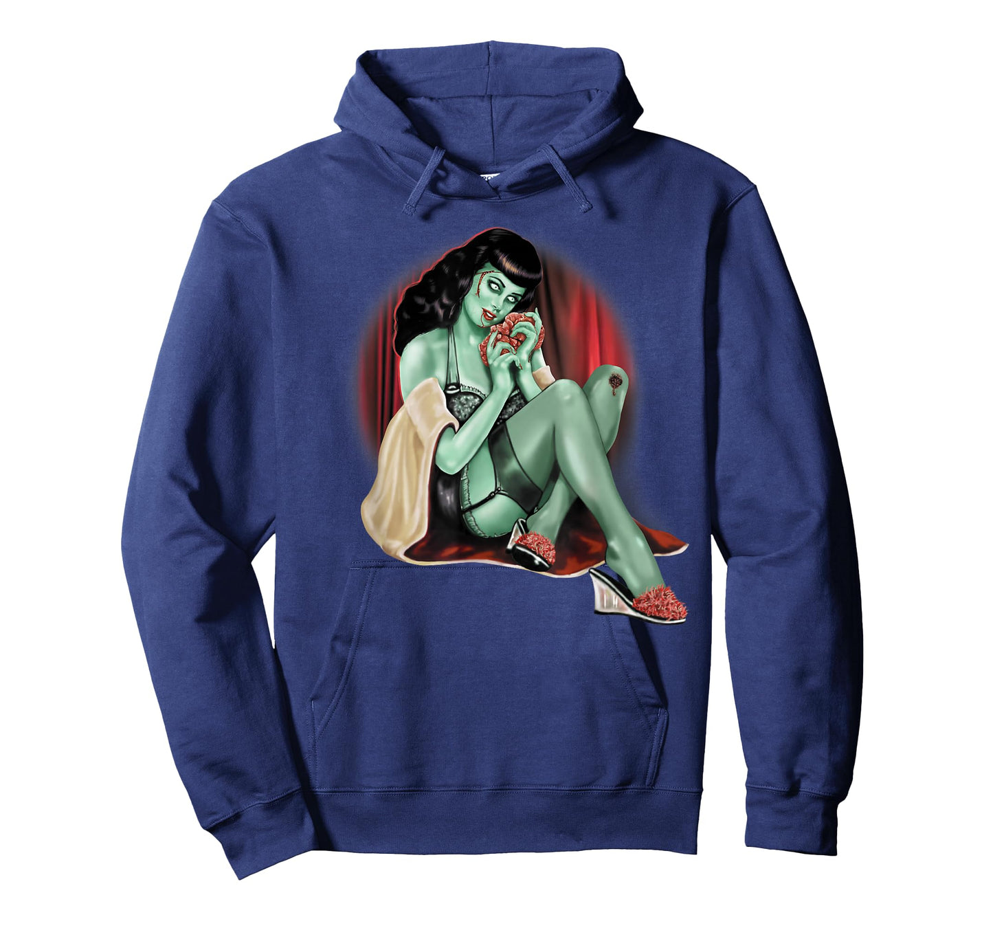 Zombie Pin-Up Model Adult T Shirt T-Shirt