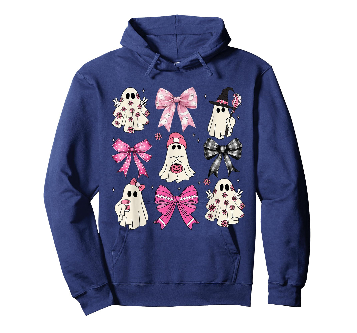 Spooky Vibes Pink Ghost Preppy Halloween Women Girls Kids T-Shirt