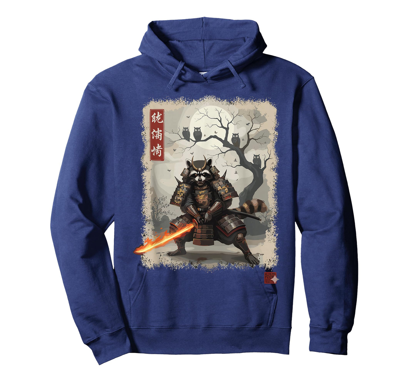 Samurai Raccoon Japanese Shirts for Men Warrior Vintage T-Shirt