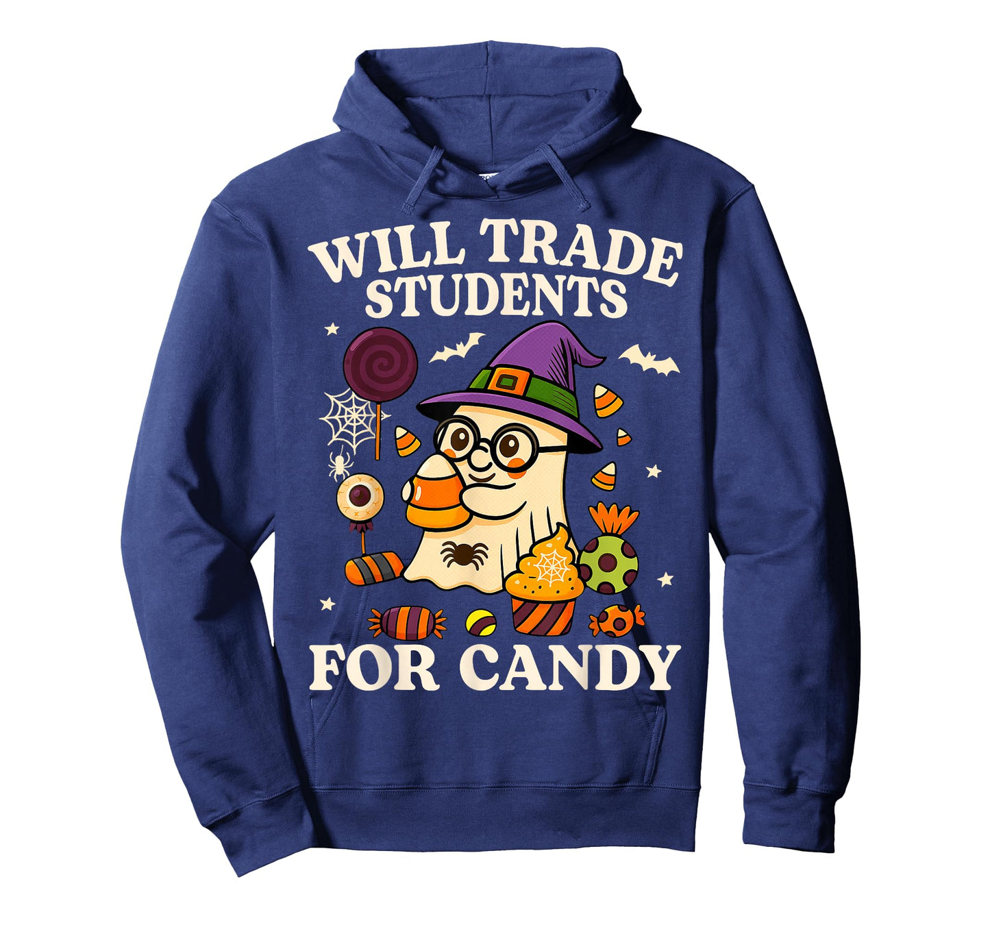 Will Trade Students For Candy Teacher Ghost Halloween Funny T-Shirt
