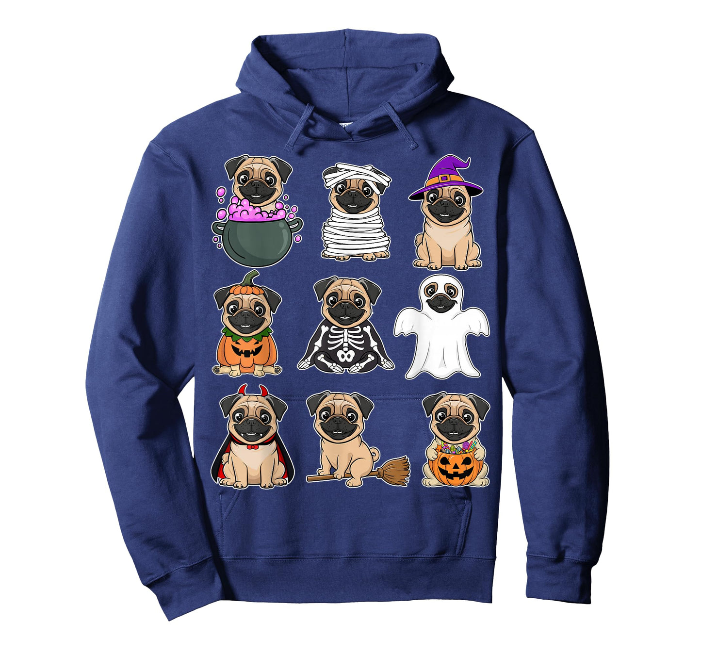Pug Halloween Costume Spooky Ghost Pumpkin Pug Halloween T-Shirt