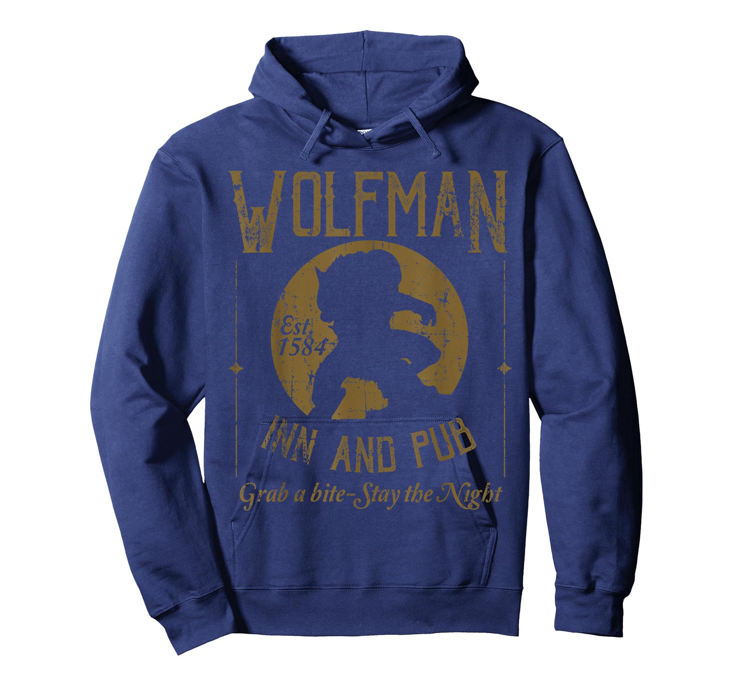 Candis Raechelle Designs Wolfman Inn and Pub Distressed Black T-Shirt
