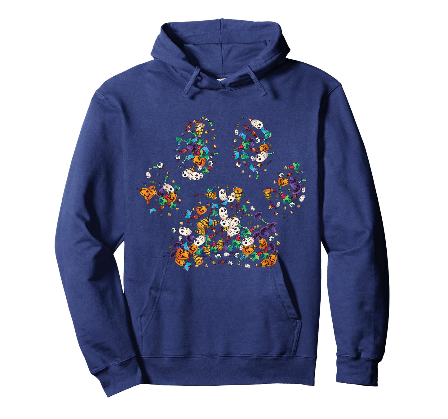 Paw Print Halloween Dog Candy Pumpkin Ghost Gift Women Girls T-Shirt