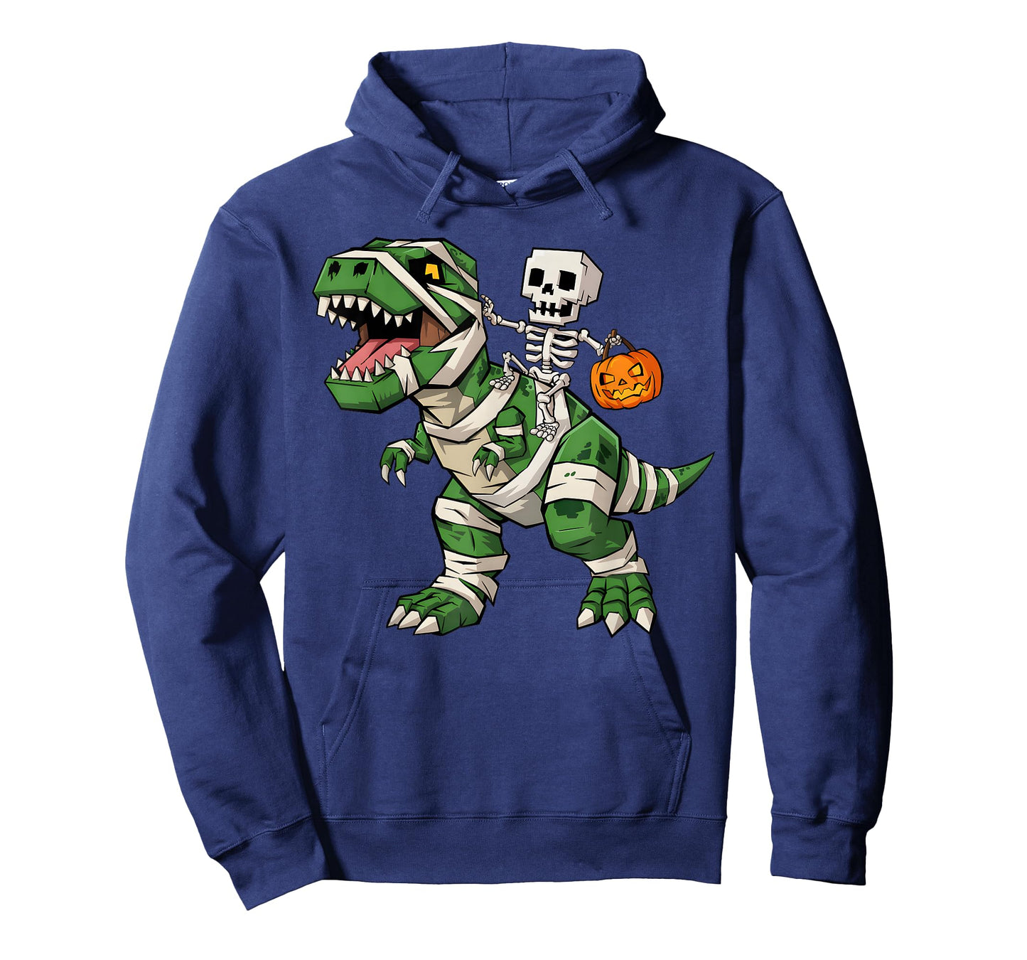 Skeleton Dinosaur T rex Boys Kids Funny Halloween Pumpkin T-Shirt