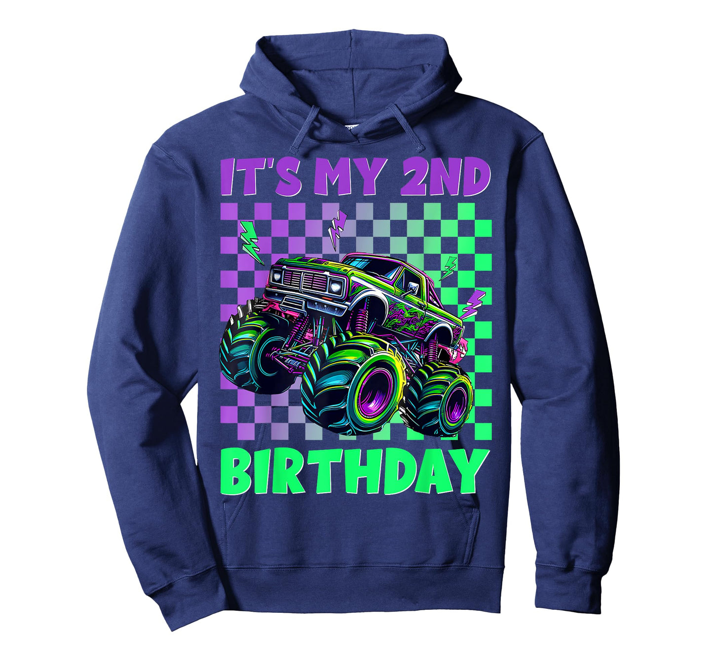 Funny It's My 2nd Birthday Boy Monster Truck 2 Year Old Kids T-Shirt