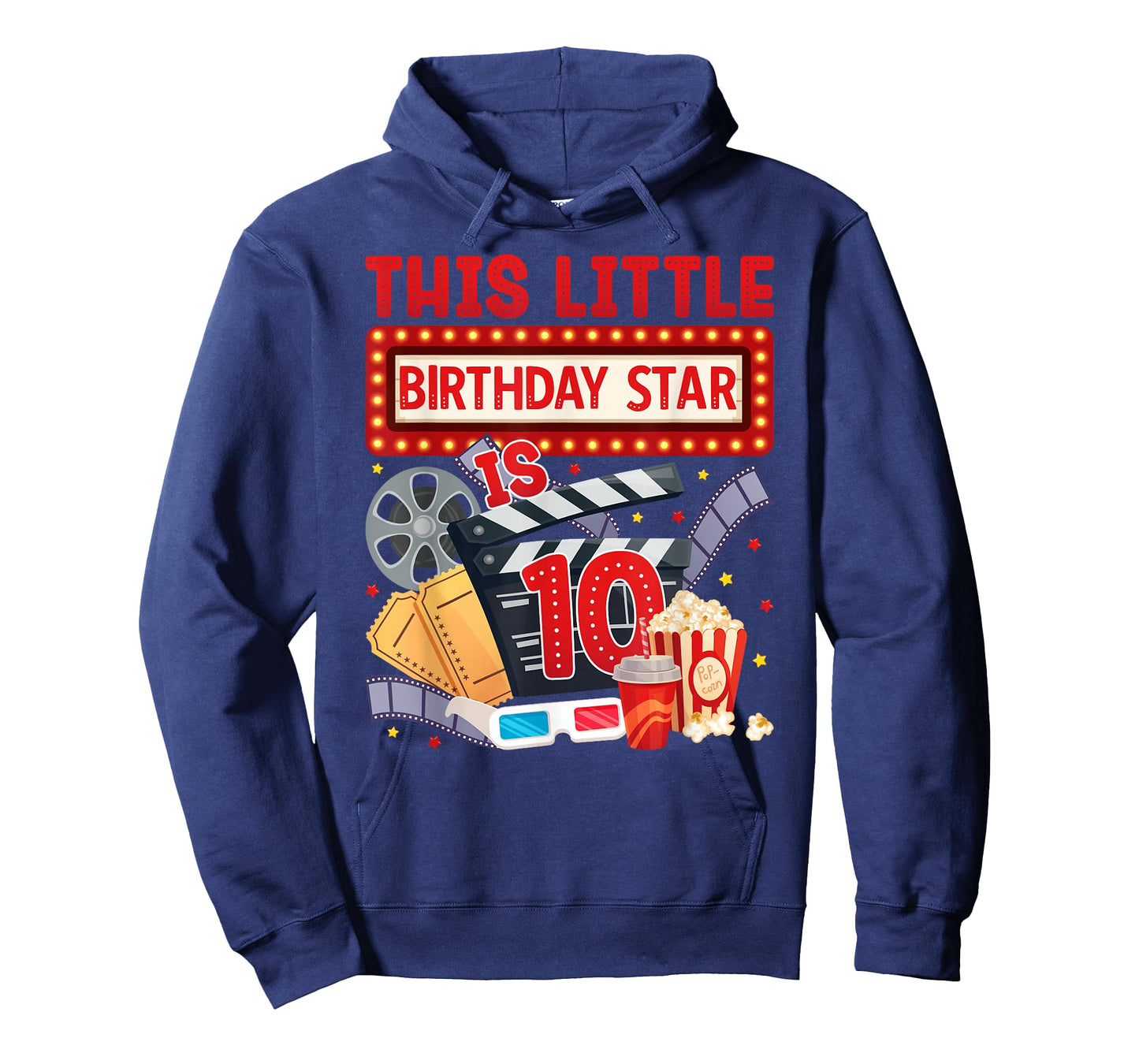 10th Movie Night Themed Birthday Ten Year Old Movie Lover T-Shirt