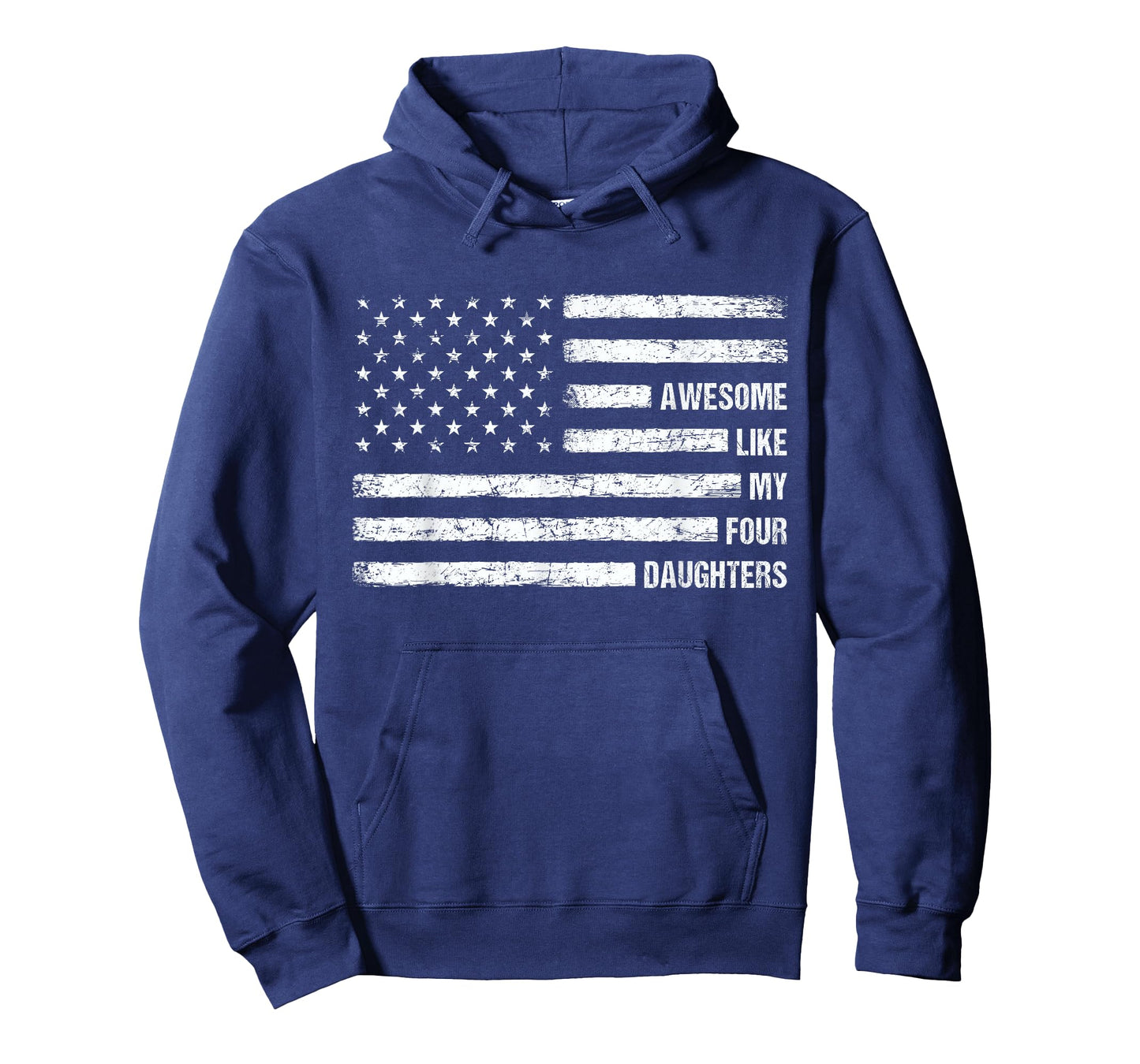 Awesome Like My Four Daughters USA Flag 4th of July Parents T-Shirt