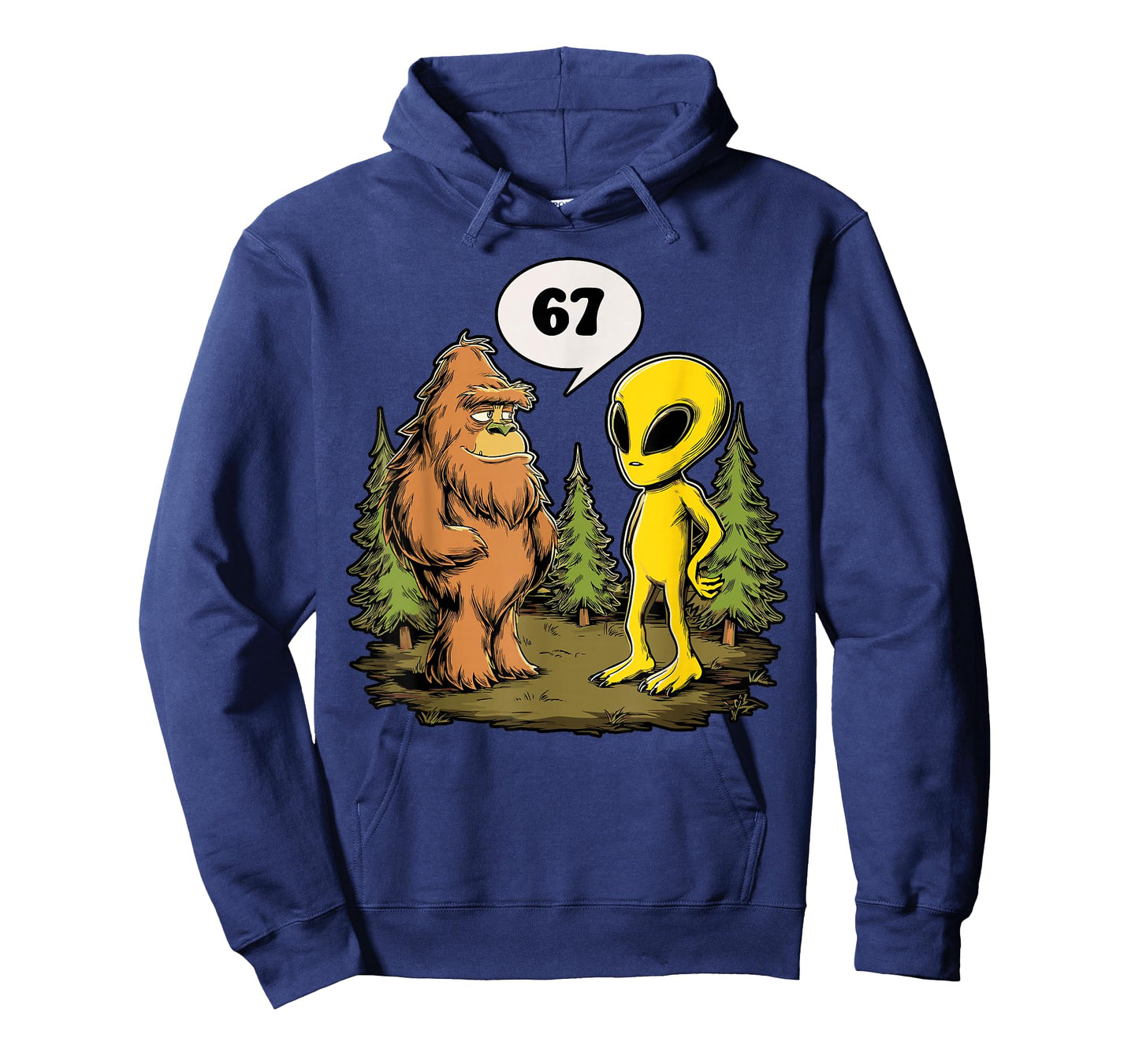 Funny 67 Meme Six Seven Bigfoot Alien T-Shirt