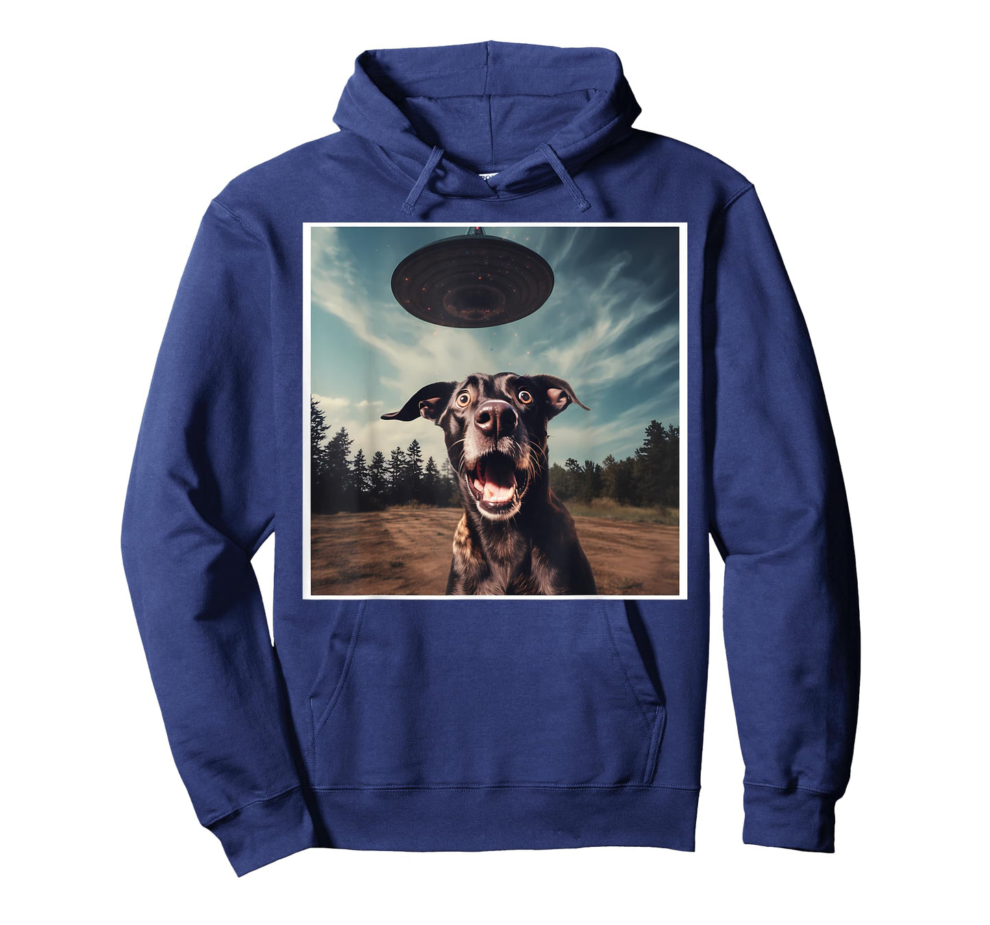 Dog Selfie with UFOs Alien Extraterrestrial UFO Believer Men Women T-Shirt