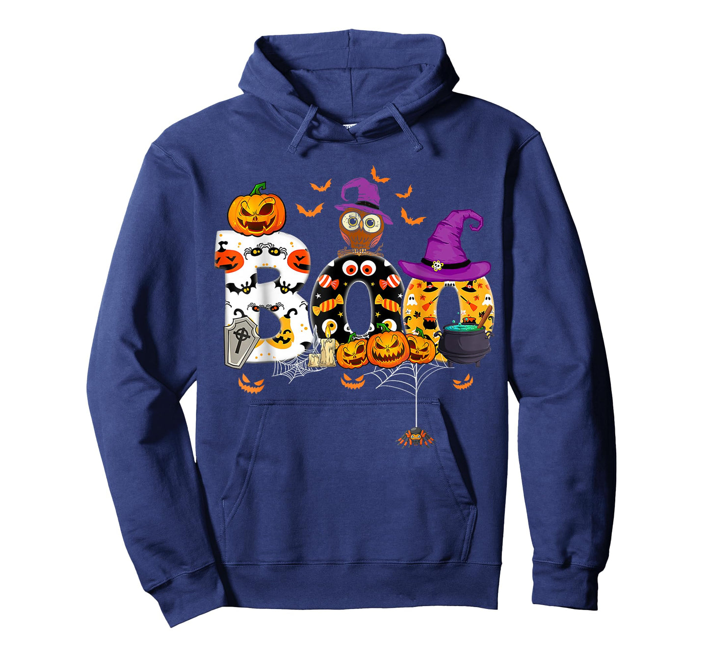 Boo Creepy Owl Pumpkin Ghost Halloween Men Women Kids T-Shirt