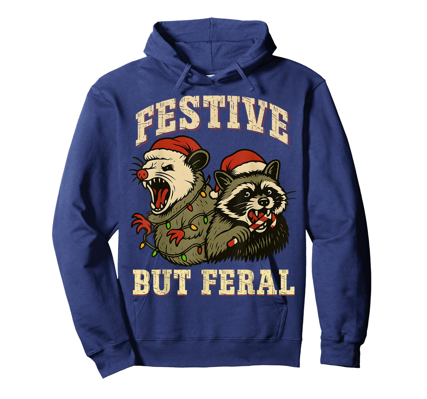 Funny Feral Christmas Raccoon and Possum Festive Xmas Animal T-Shirt