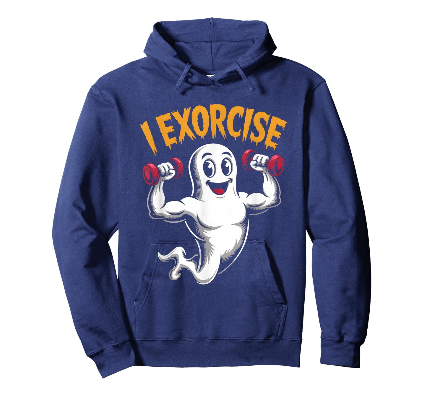 Muscular Ghost I Exorcise Parody Exercise Workout Halloween T-Shirt
