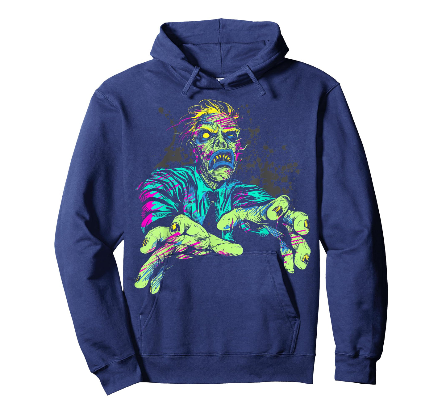 Halloween Neon Zombie Walk Splattered T-Shirt