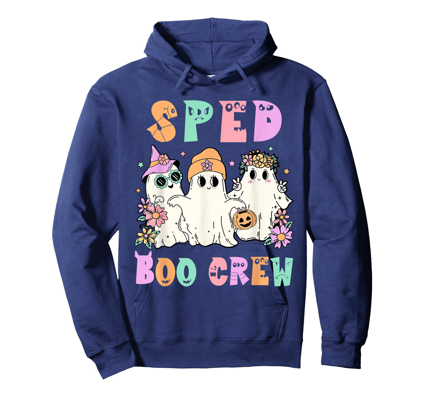 Floral SPED Boo Crew Halloween Ghost Special Ed SPED Teacher Men Women T-Shirt