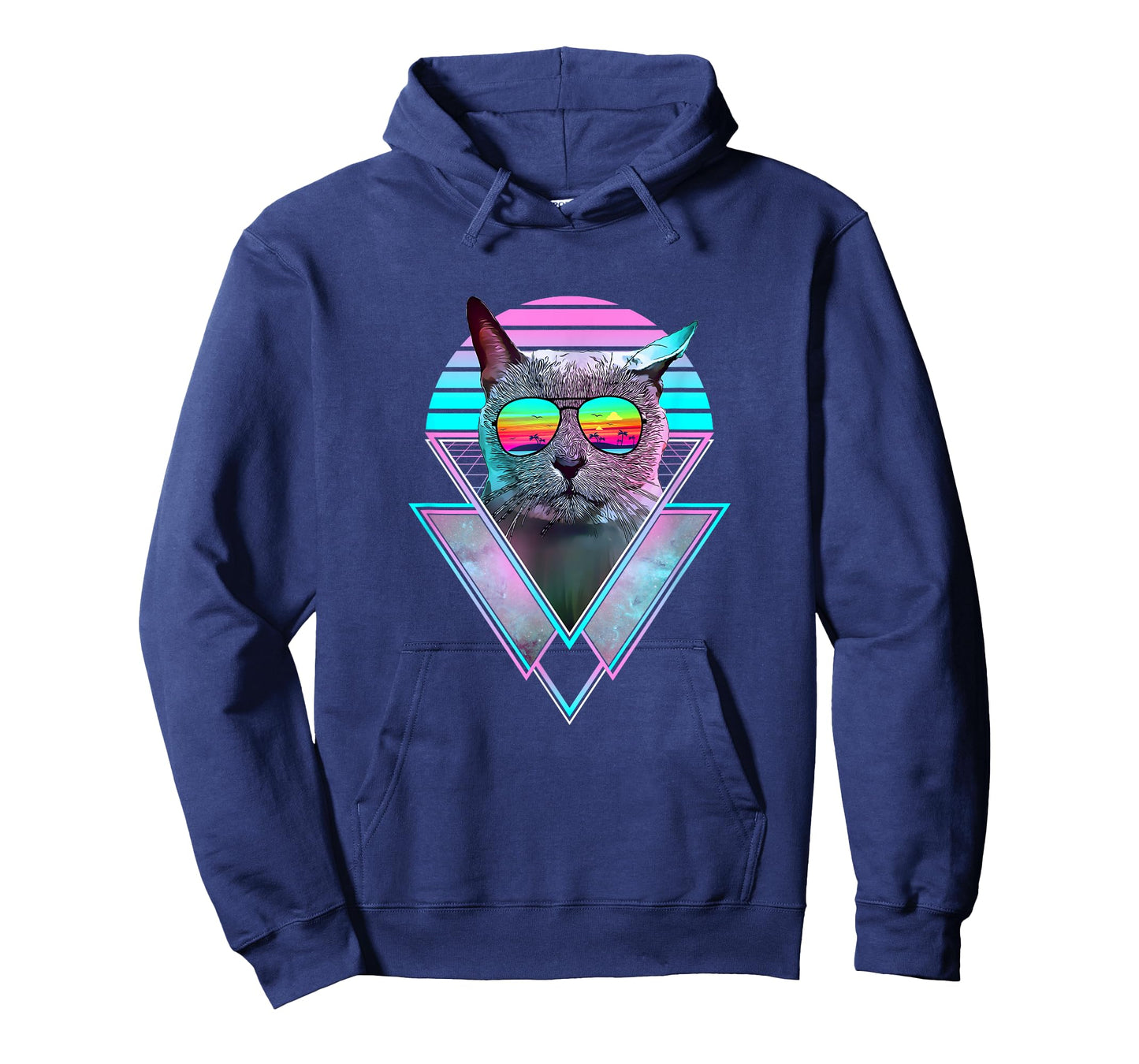 Russian Blue Cat Vintage Retro Vaporwave Beach Vibe Summer T-Shirt