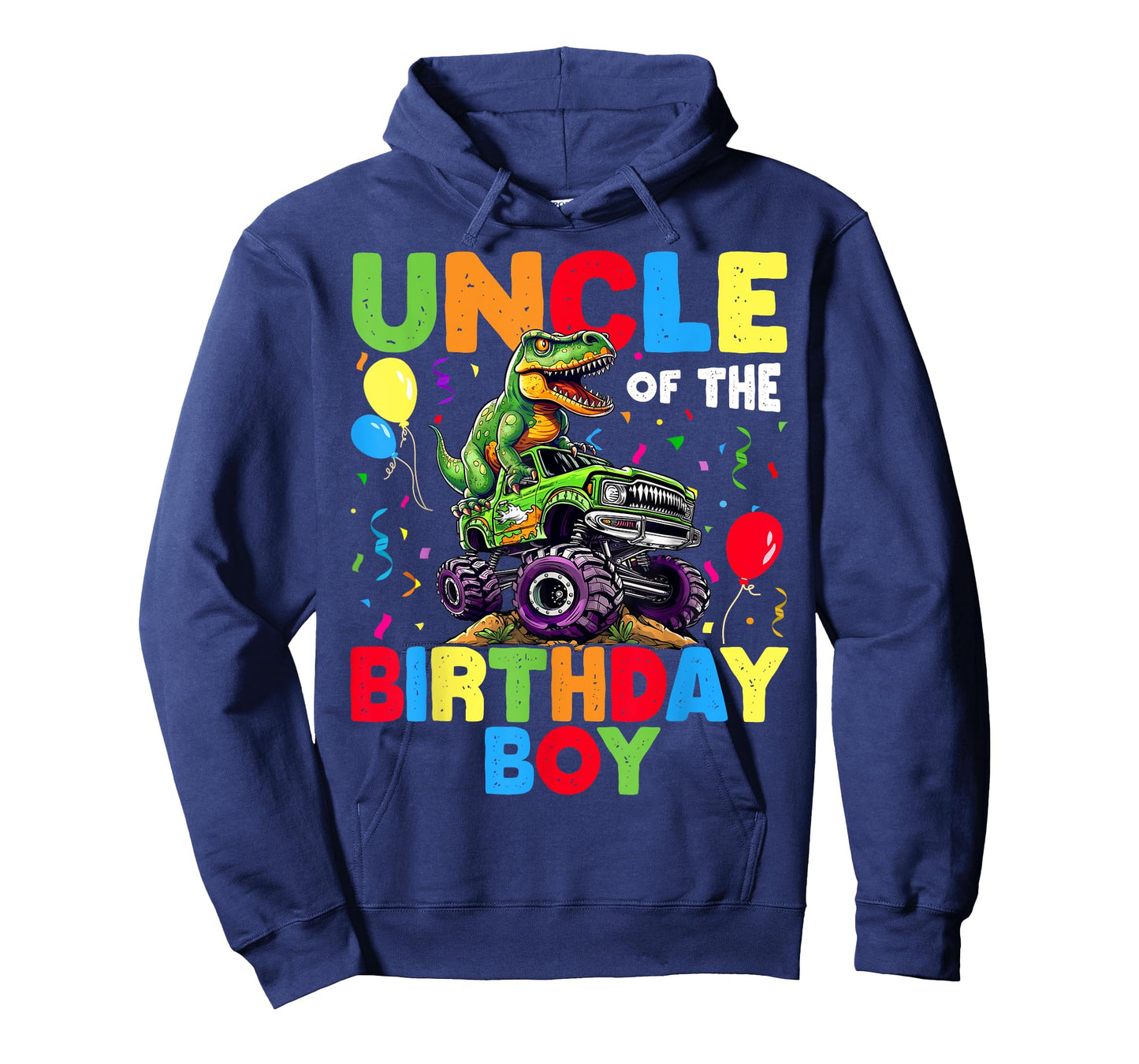 Uncle Of The Birthday Boy Dinosaur T-Rex Monster Truck T-Shirt