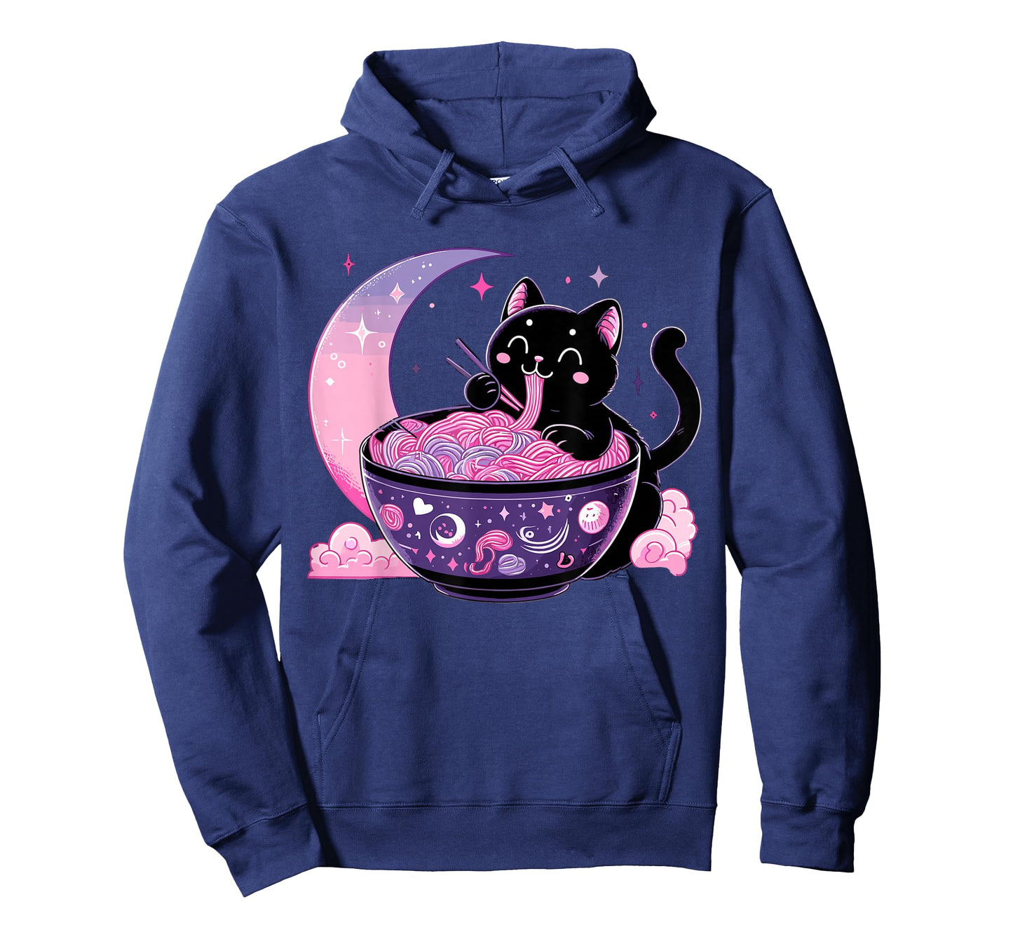 Pastel Goth Aesthetic Kawaii Cat Eating Ramen Noodles T-Shirt