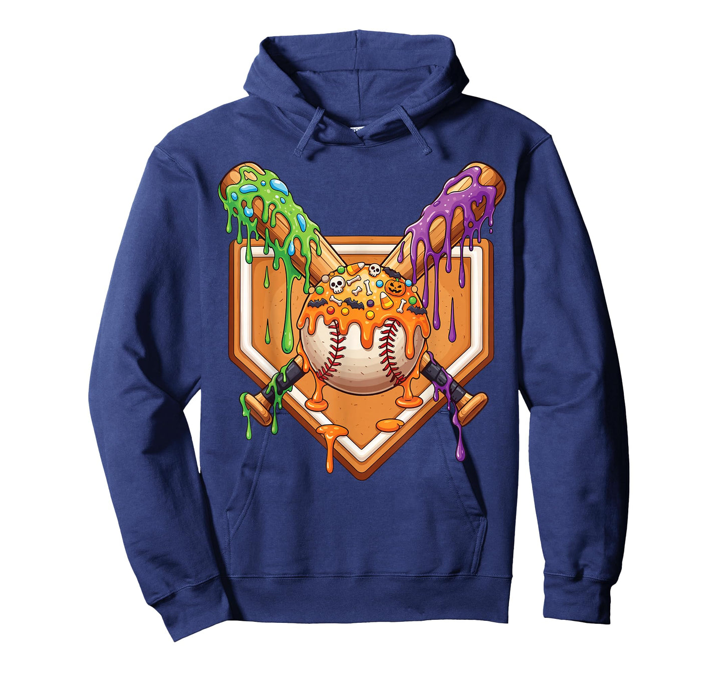 Baseball Drip For Boys Ice Cream Drip Halloween Baseball T-Shirt