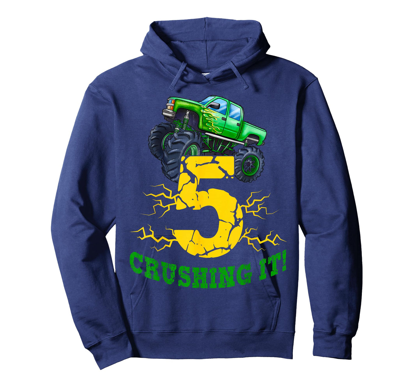 5 Years Old Boys Crushing It Monster Truck 5th Birthday Boy T-Shirt