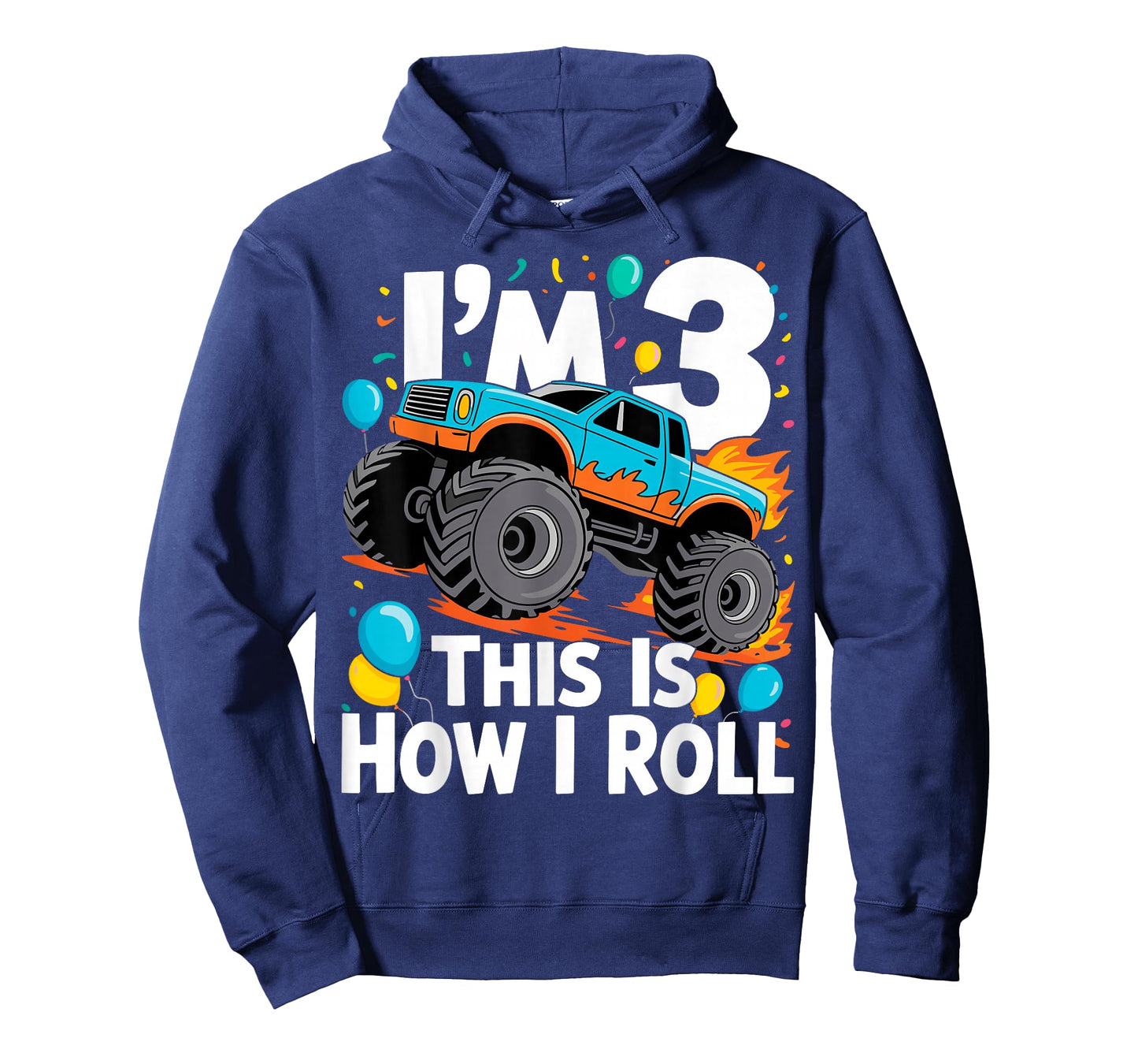 3 Year Old Monster Truck 3rd Birthday Boy Monster Truck T-Shirt