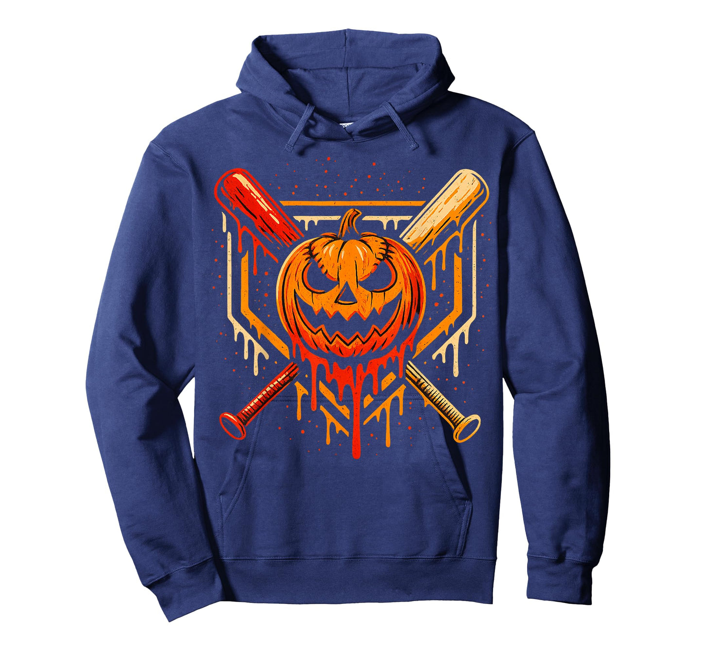 Pumpkin Halloween Baseball Ice Cream Drip Spooky Boys Youth T-Shirt