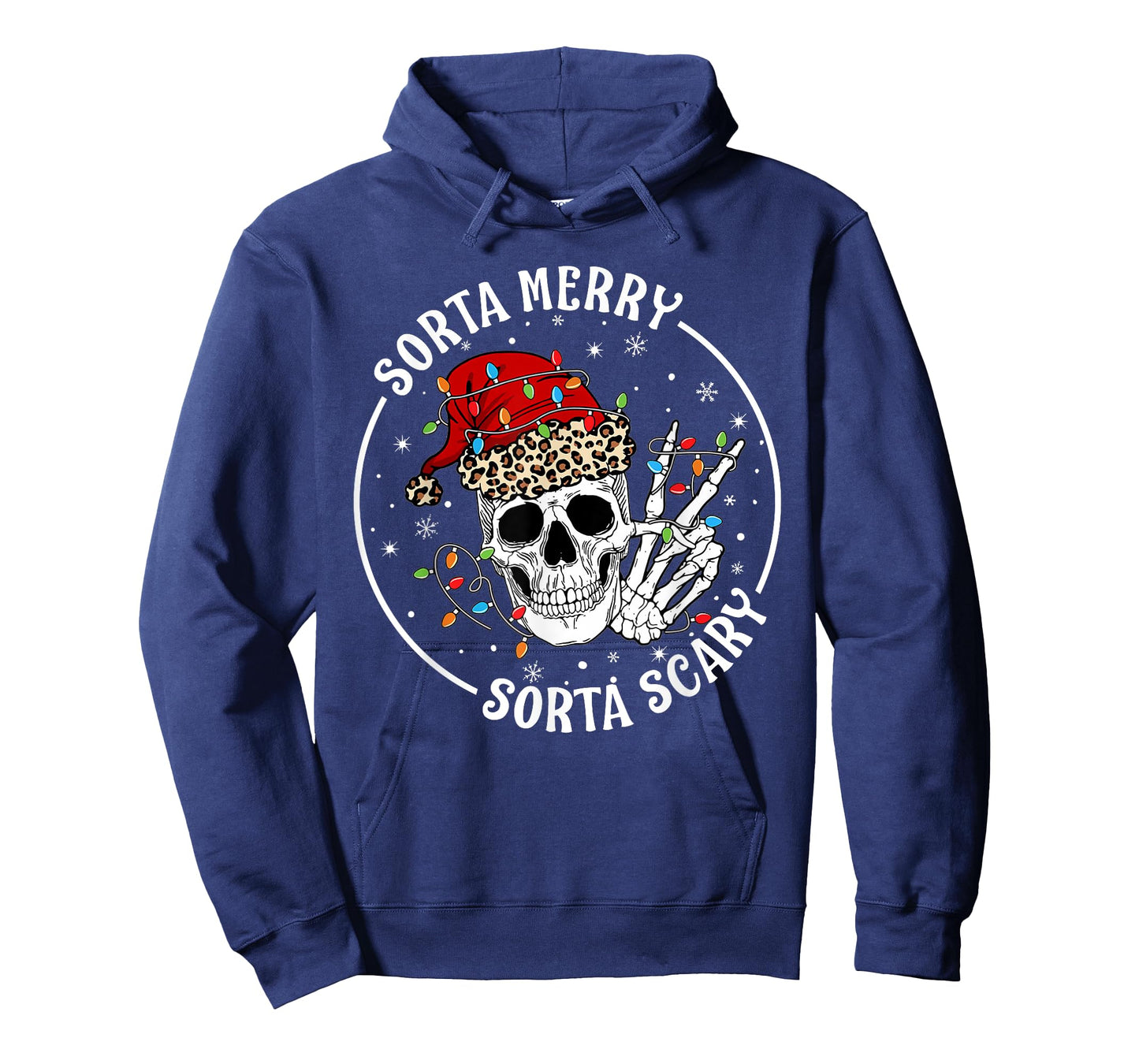Funny Christmas Sorta Merry Sorta Scary Skeleton Peace Hand T-Shirt