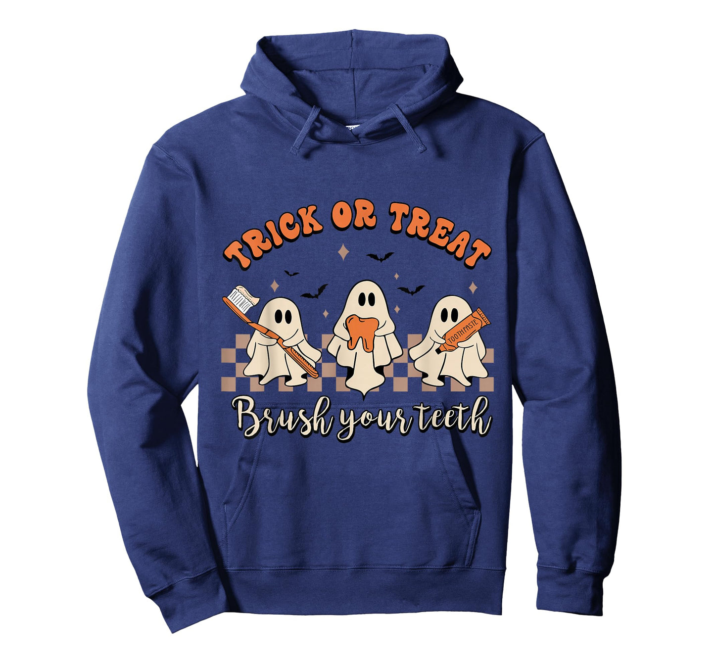 Trick Or Treat Brush Your Teeth Retro Halloween Cute Dentist T-Shirt