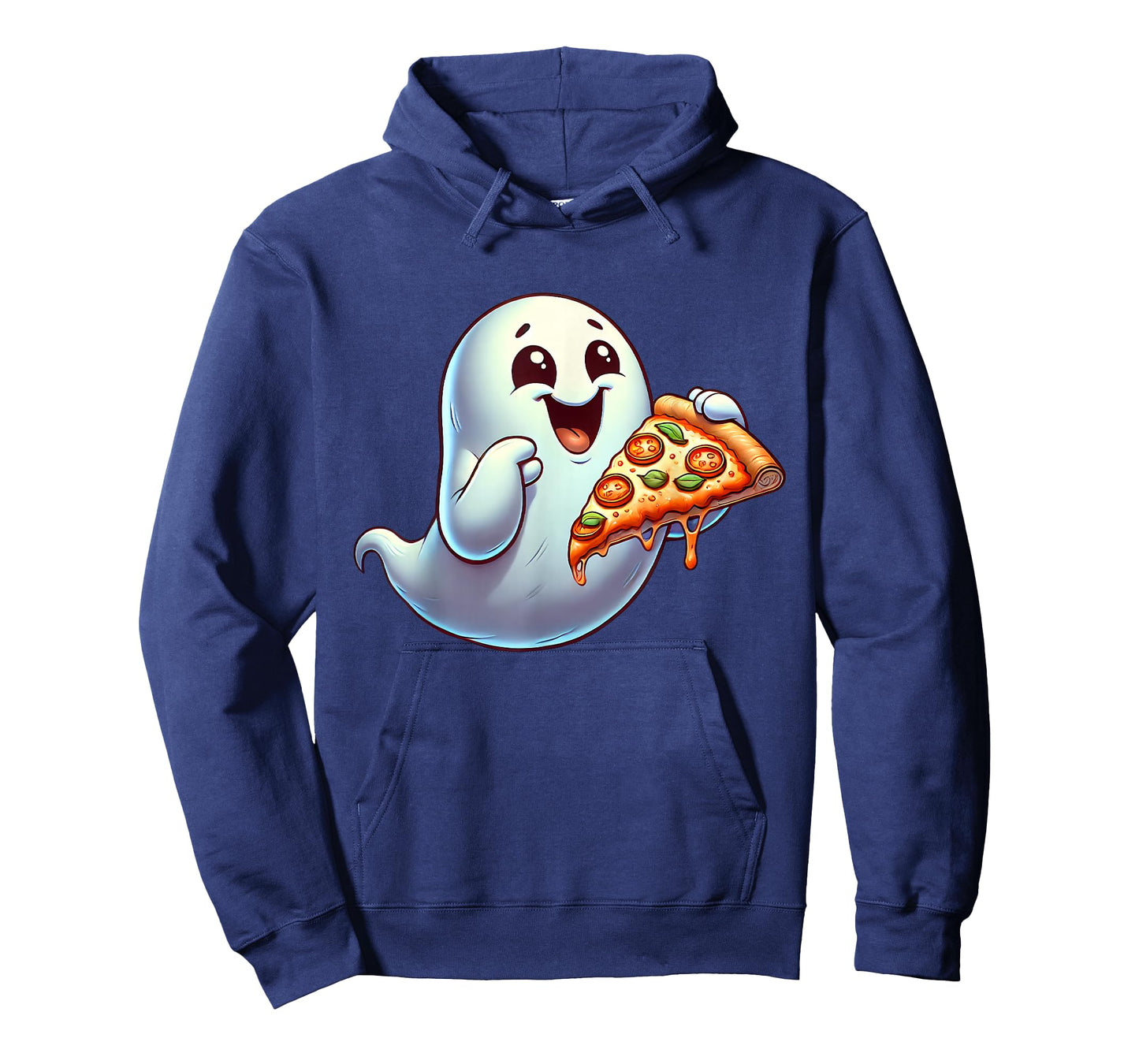 Ghost Eating Pizza Halloween Men Women Kids T-Shirt