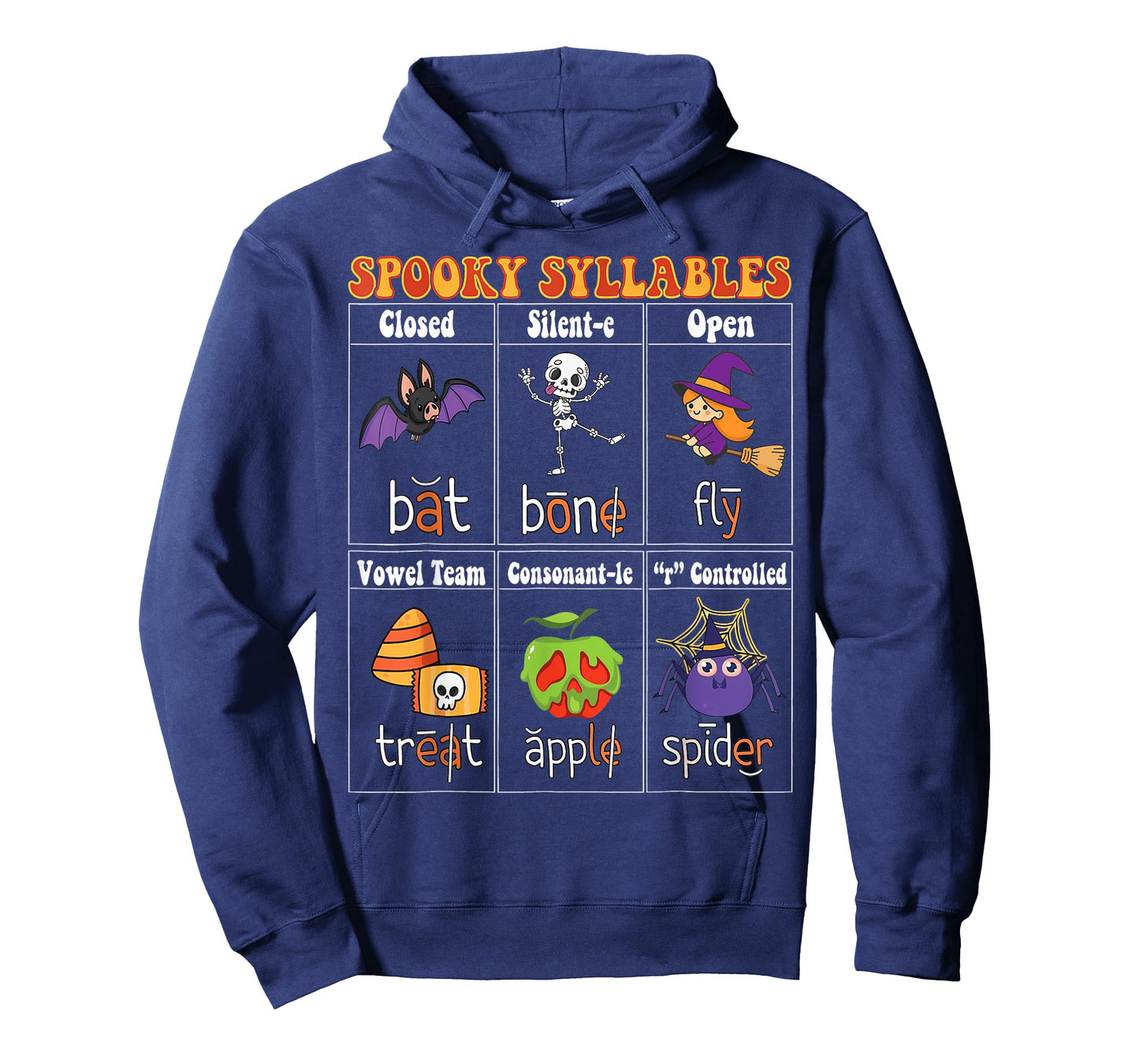 Spooky Syllables Funny Halloween Educational Teachers Kids T-Shirt