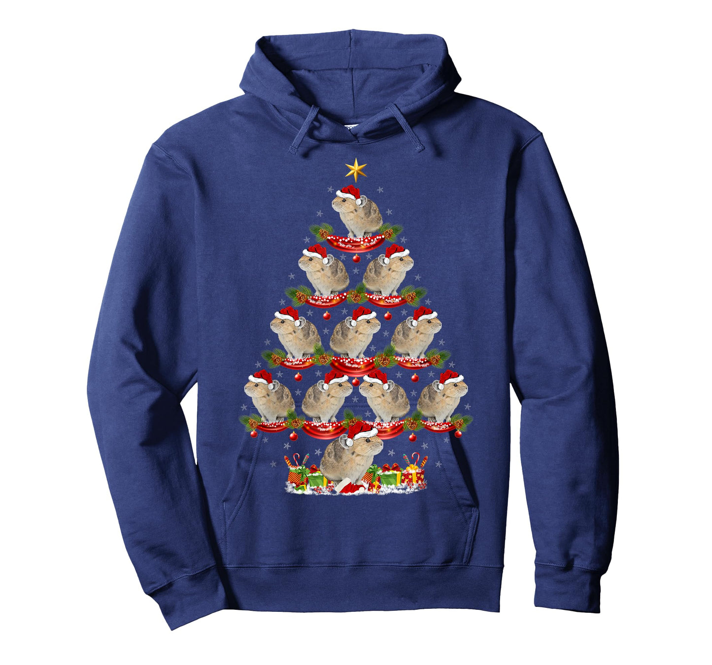 Pika Lover Xmas Holiday Santa Pika Christmas Tree T-Shirt