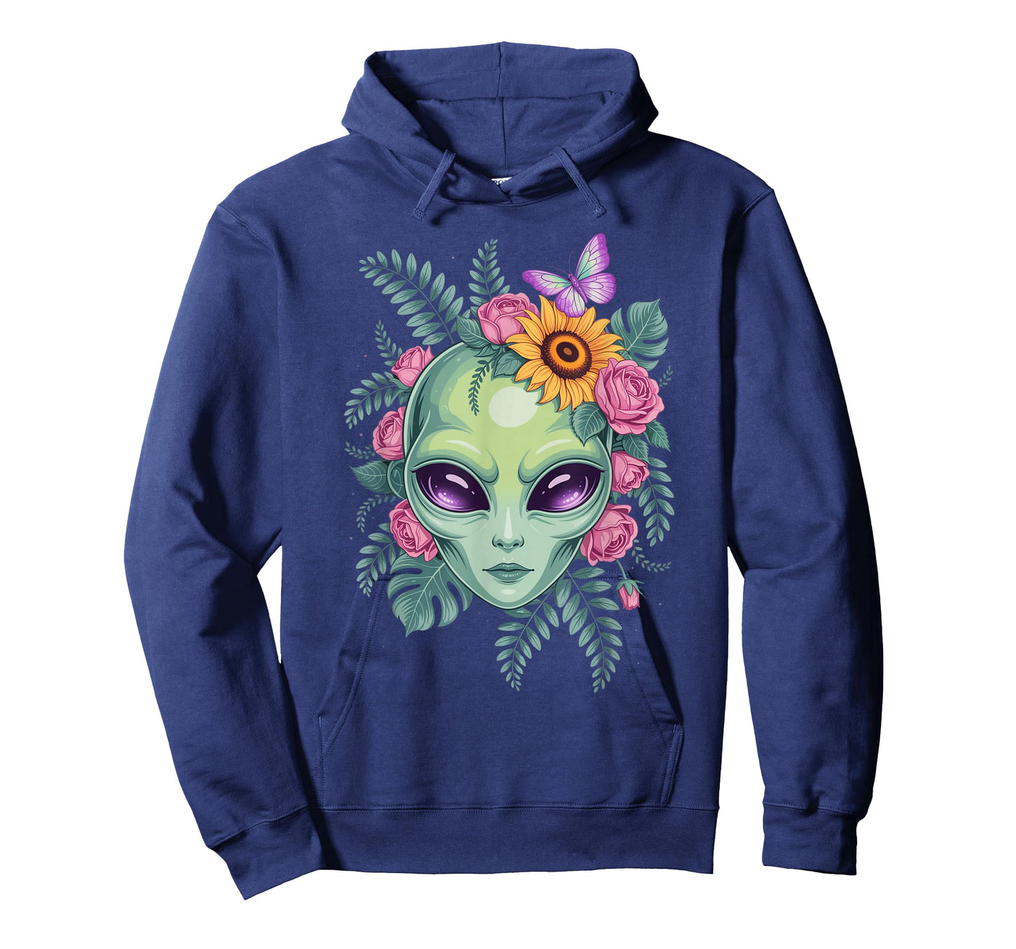 Mystical Alien Floral Graphic with Sunflower & Butterfly T-Shirt