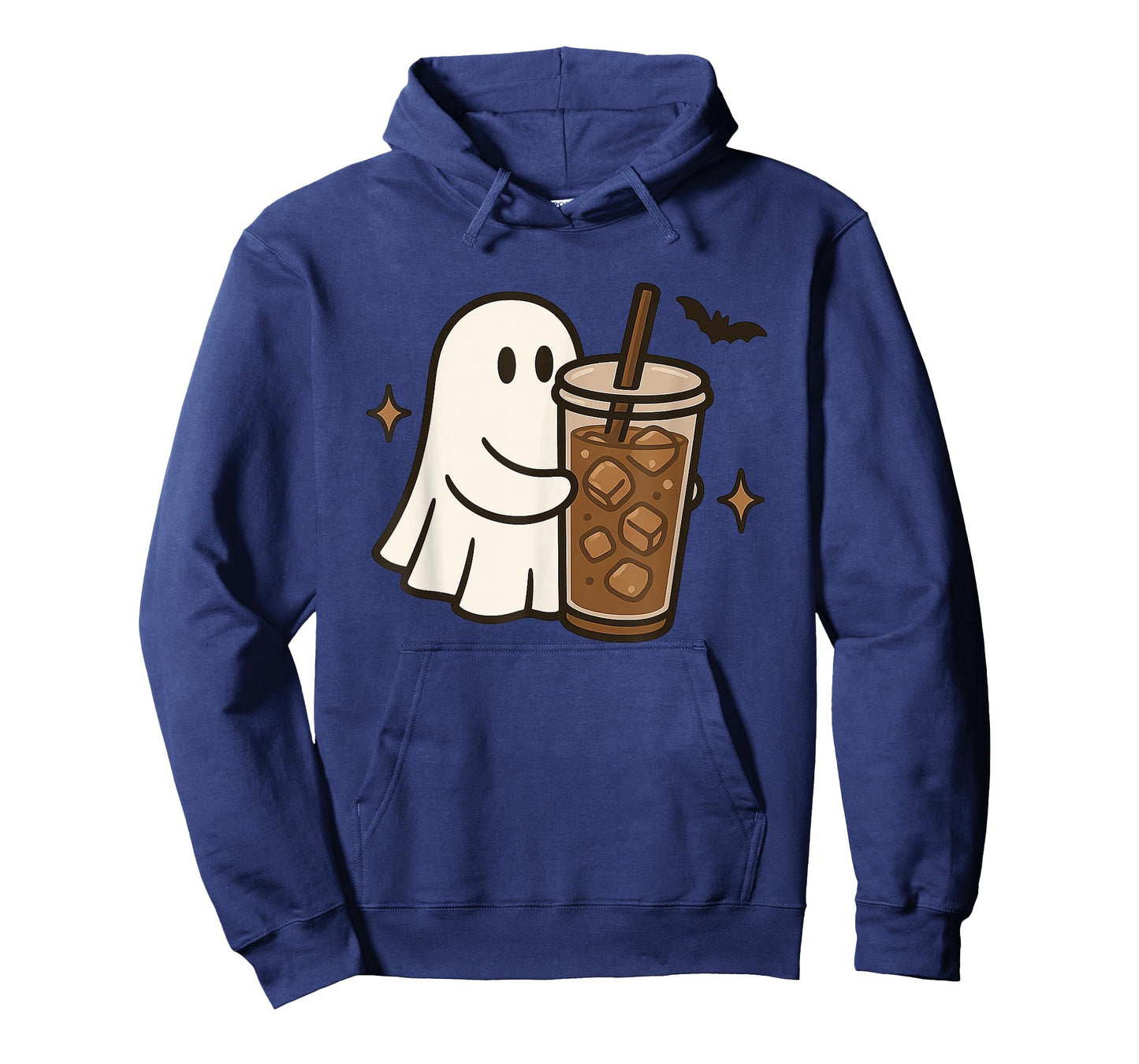 Cute Ghost Holding Iced Coffee Halloween Aesthetic Fall T-Shirt