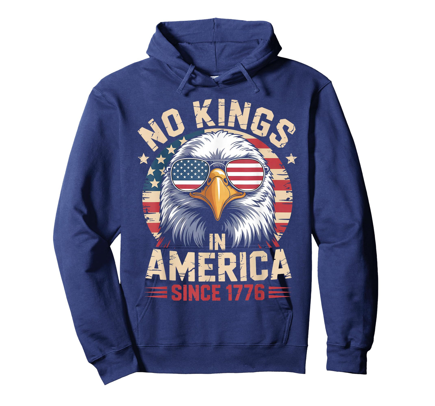 No Kings in America Since 1776, Patriotic Eagle Sunglasses T-Shirt