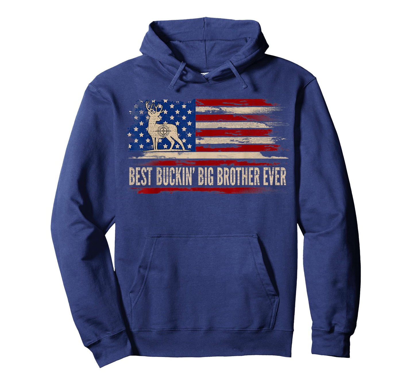 Best Buckin' Big Brother Ever American USA Flag Deer Hunting T-Shirt